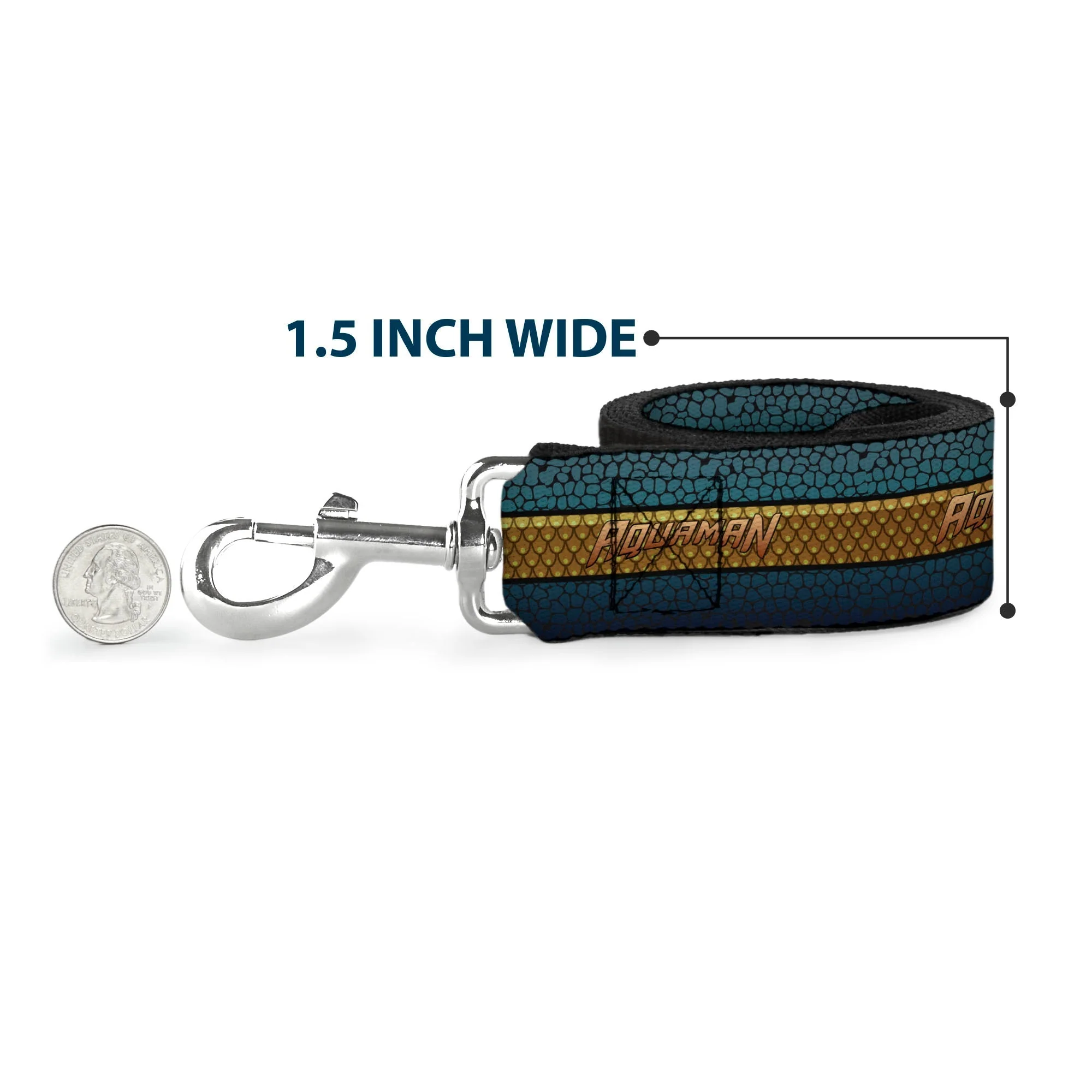 Dog Leash - AQUAMAN Scales Stripe Blues/Golds - Image 6