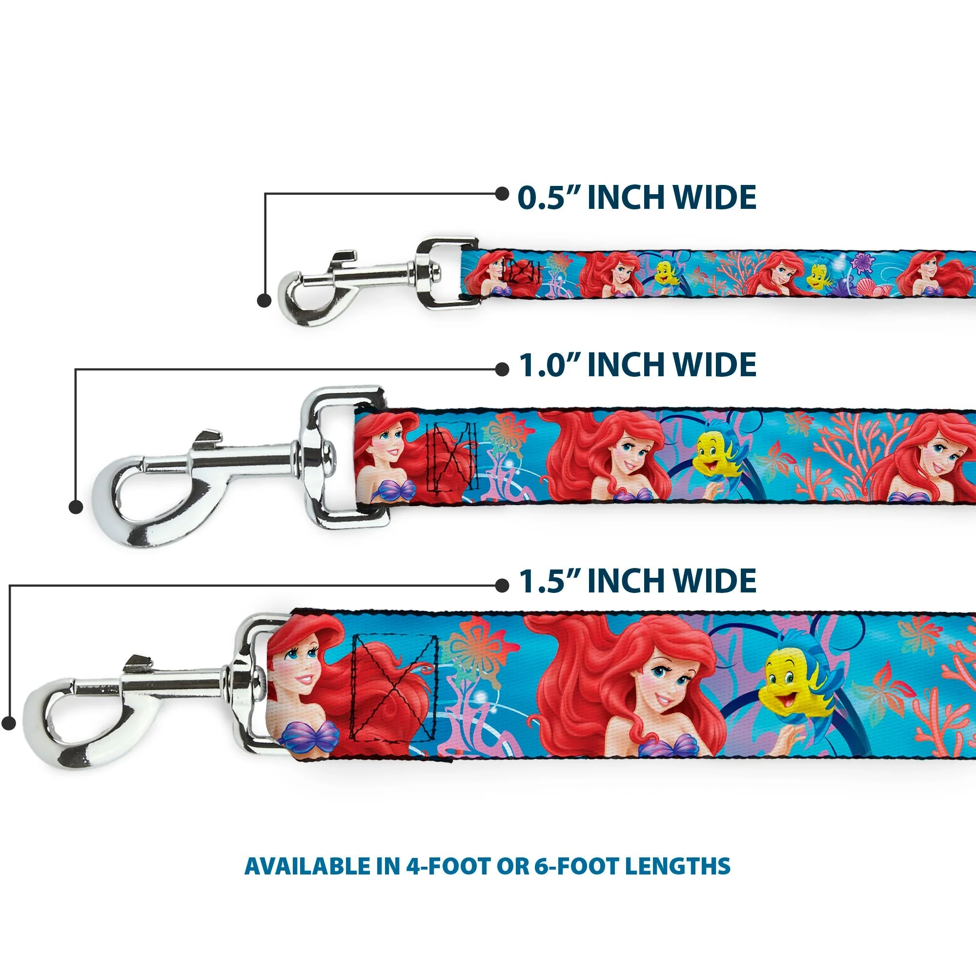 Dog Leash - Ariel & Flounder Vivid Underwater Poses - Image 3