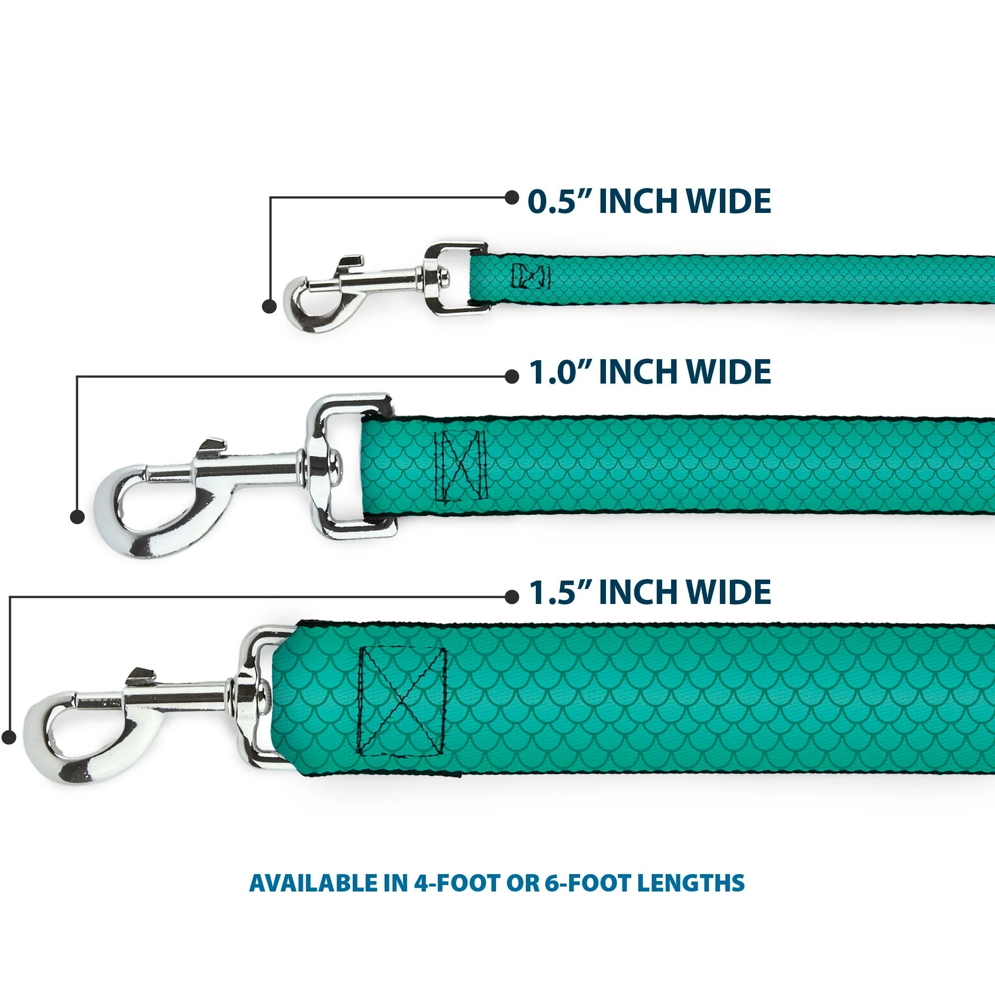 Dog Leash - Ariels Scales Turquoise Blues - Image 3