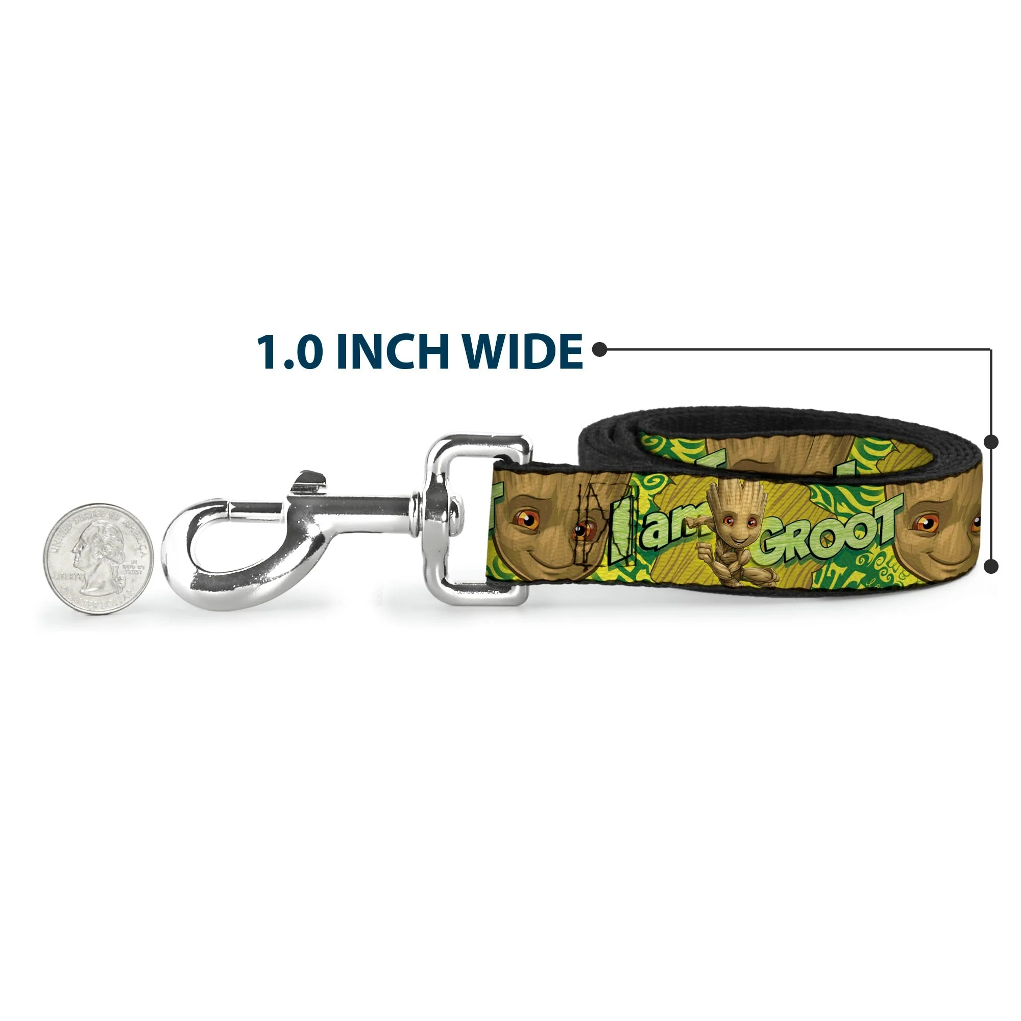 Dog Leash - Baby Groot Pose/Face I AM GROOT Browns/Greens/Yellows - Image 5