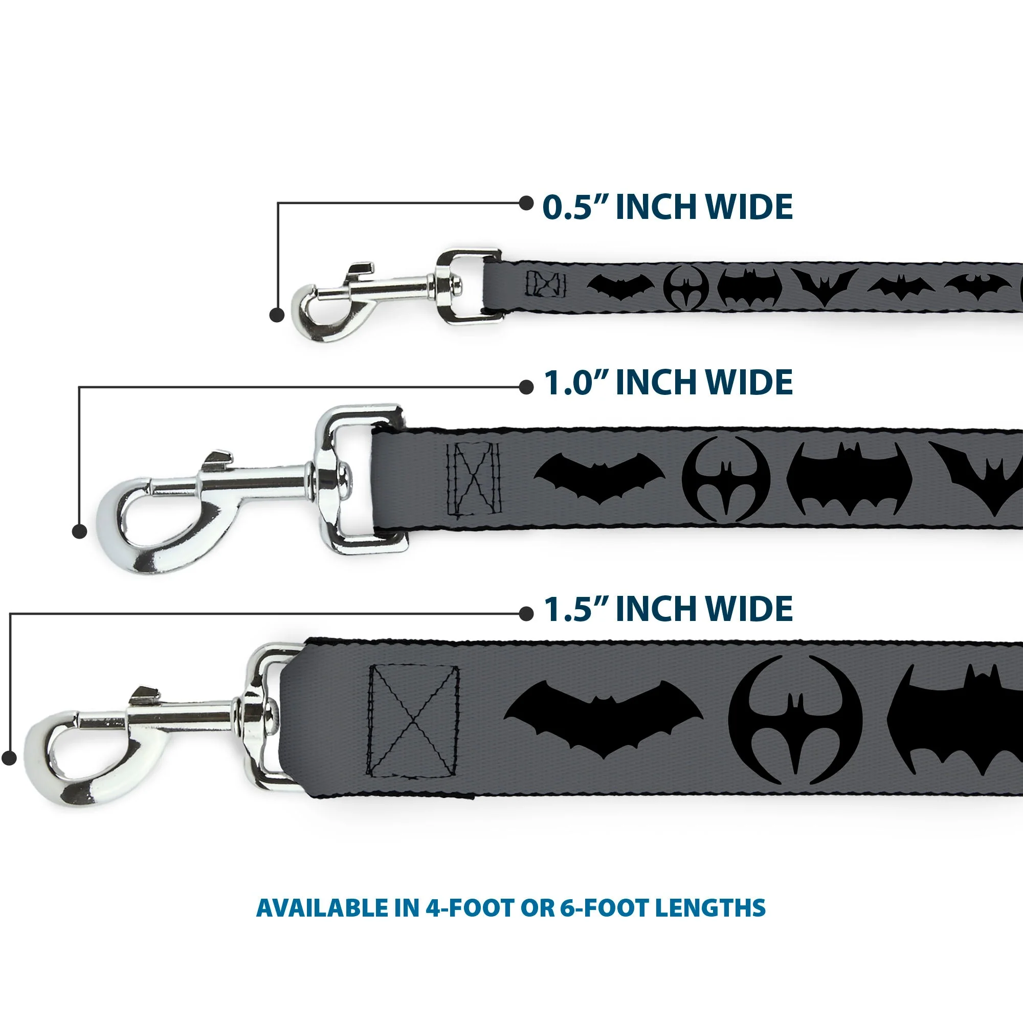 Dog Leash - Bat Logo Transitions Gray/Black - Image 3