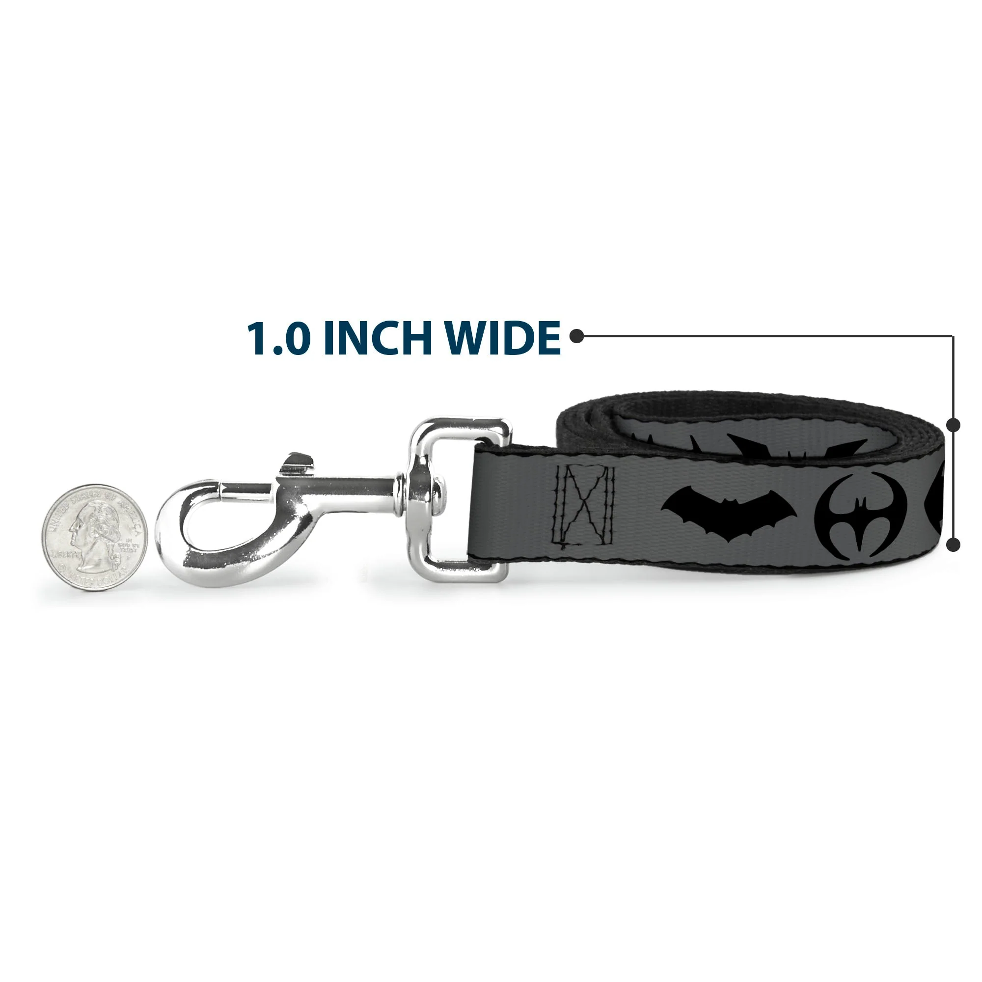 Dog Leash - Bat Logo Transitions Gray/Black - Image 5