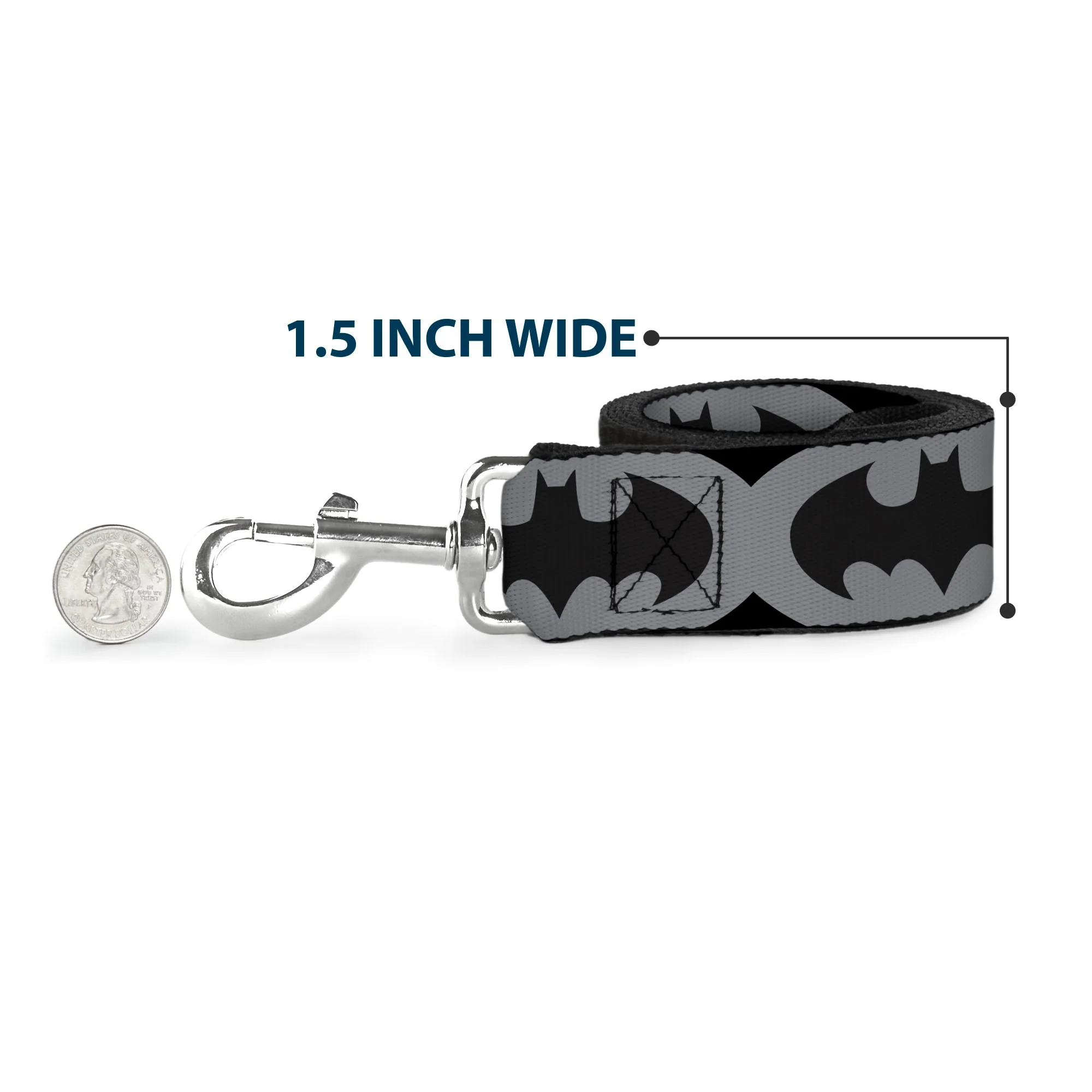 Dog Leash - Bat Signal-5 Black/Gray/Black - Image 6