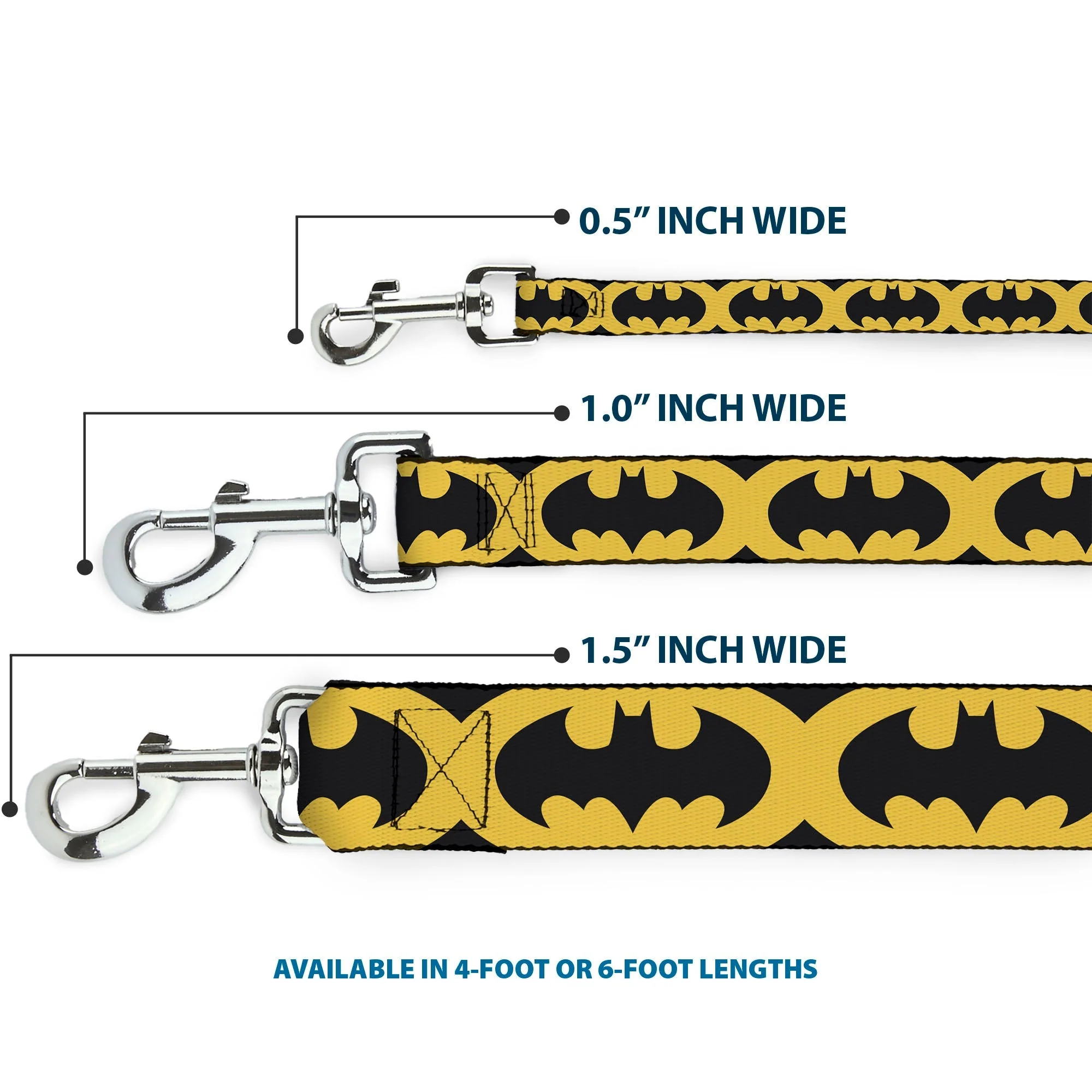 Dog Leash - Bat Signal-5 Black/Yellow/Black - Image 3