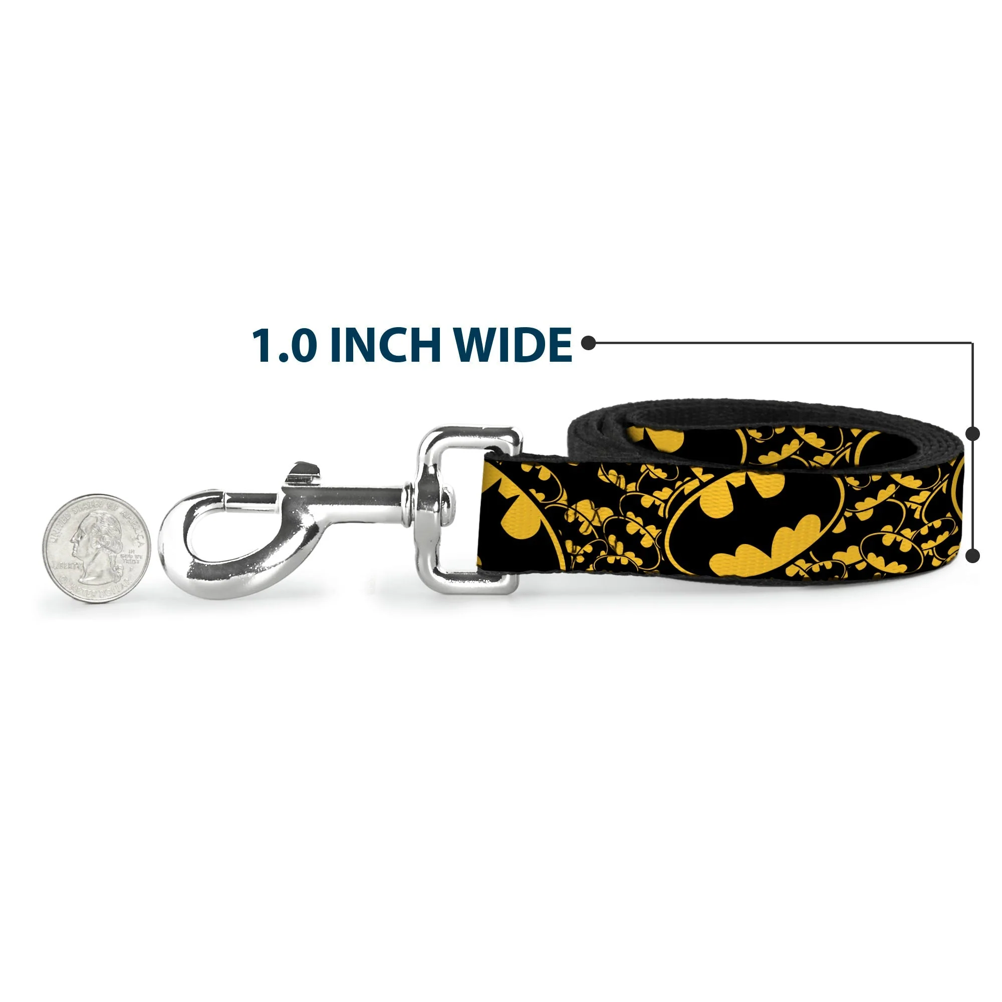 Dog Leash - Bat Signals Stacked w/CLOSE-UP Yellow/Black - Image 5