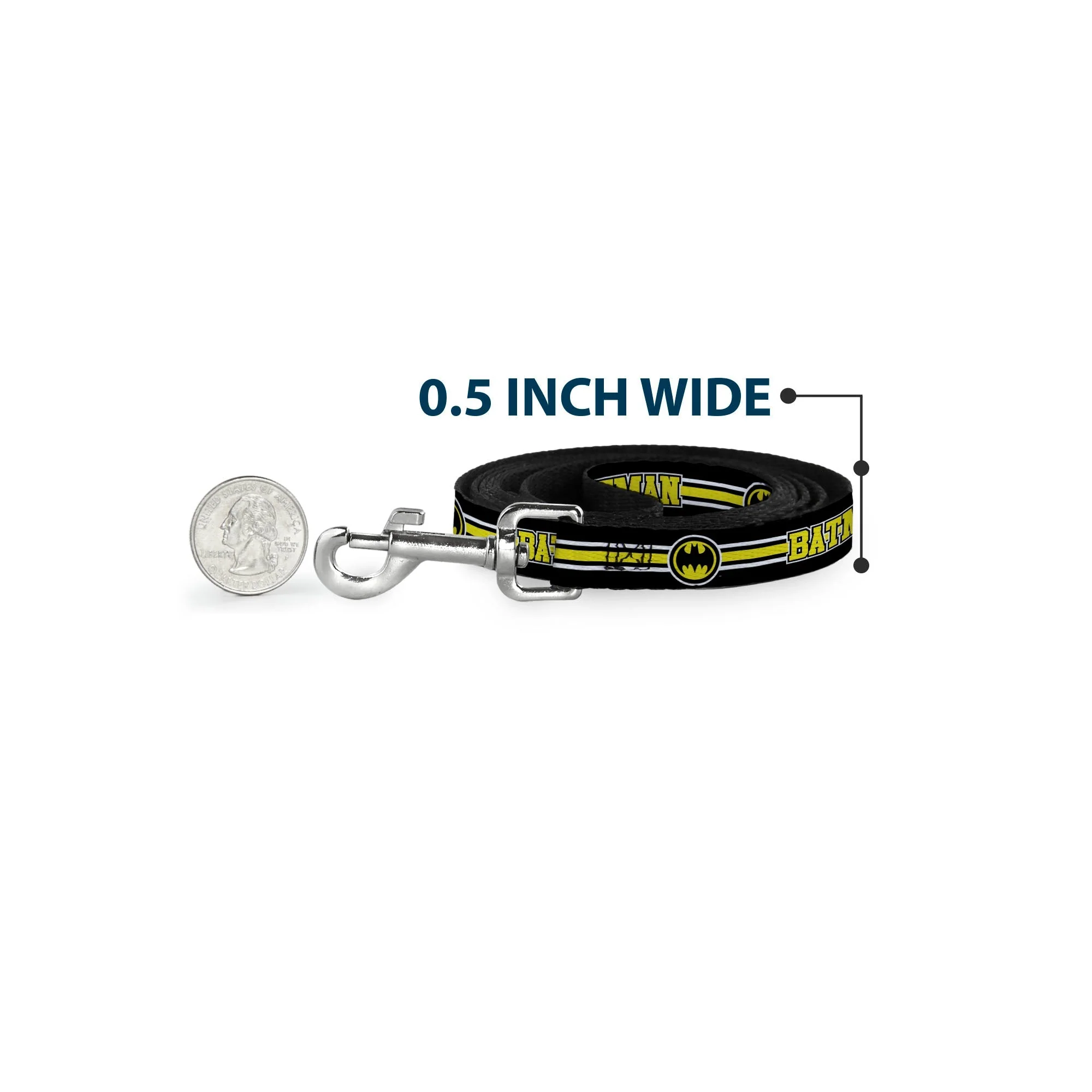 Dog Leash - BATMAN/Bat Signal Triple Stripe Black/White/Yellow - Image 4