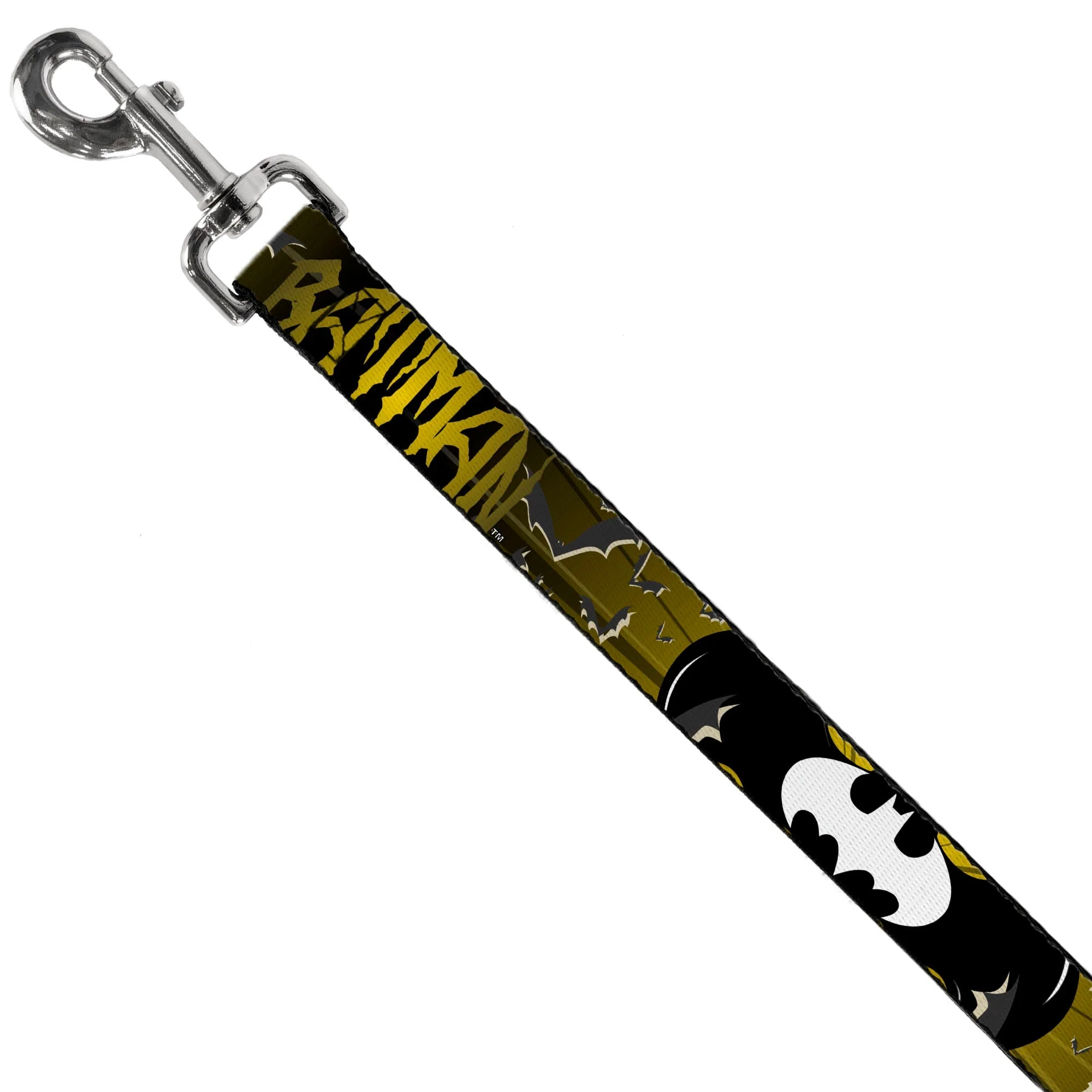 Dog Leash - BATMAN w/Bat Signals & Flying Bats Yellow/Black/White - Image 2