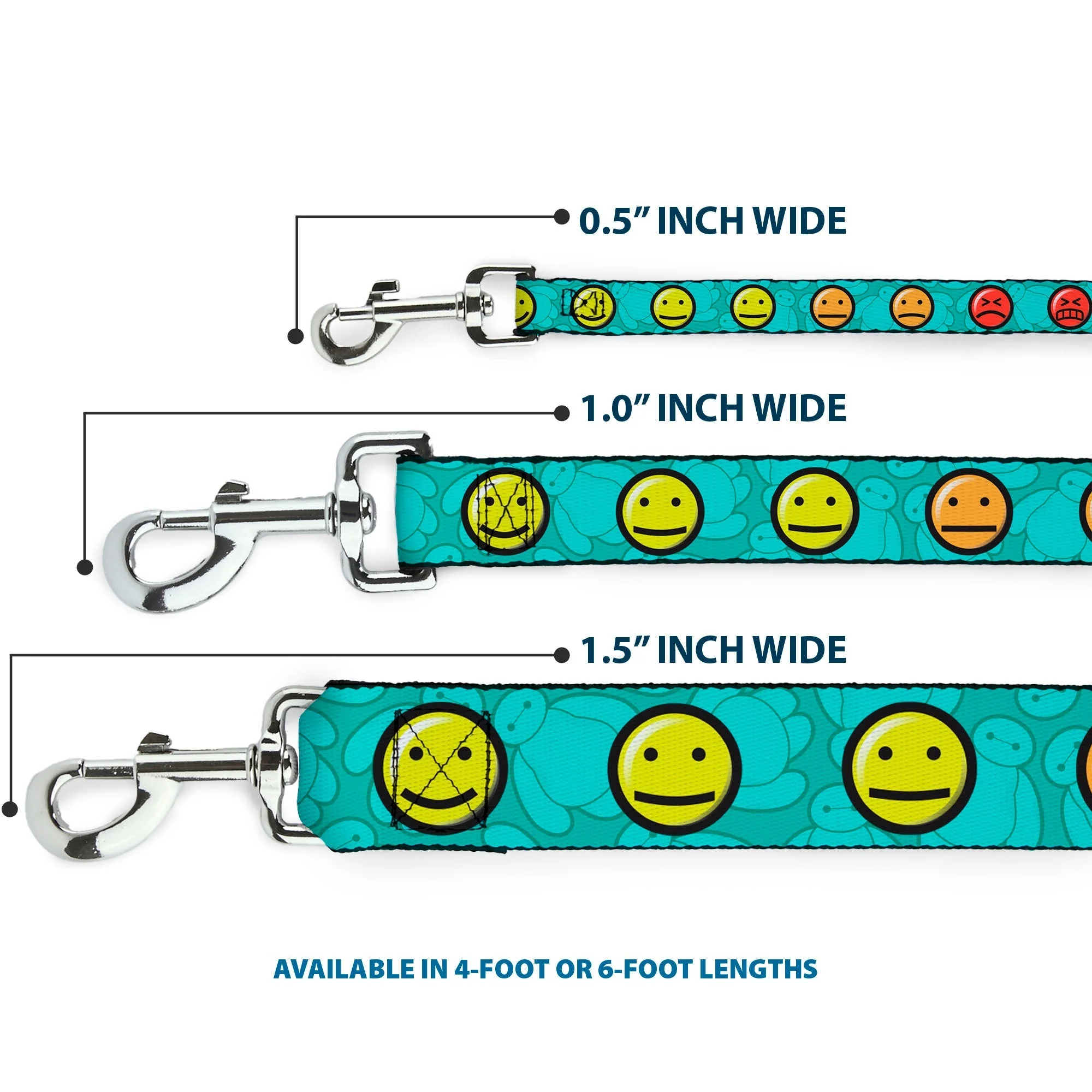Dog Leash - Baymax/Mood Expressions/Baymax Scattered Turquoise - Image 3