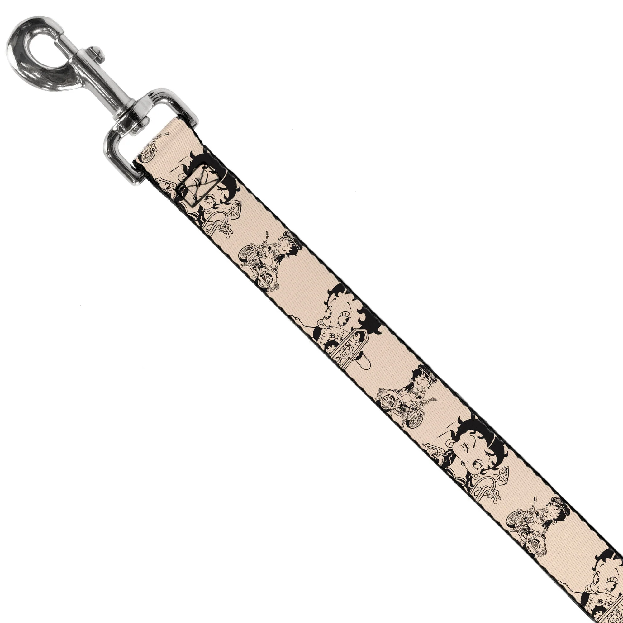 Dog Leash - Betty Boop Biker Betty Poses Beige/Black - Image 2