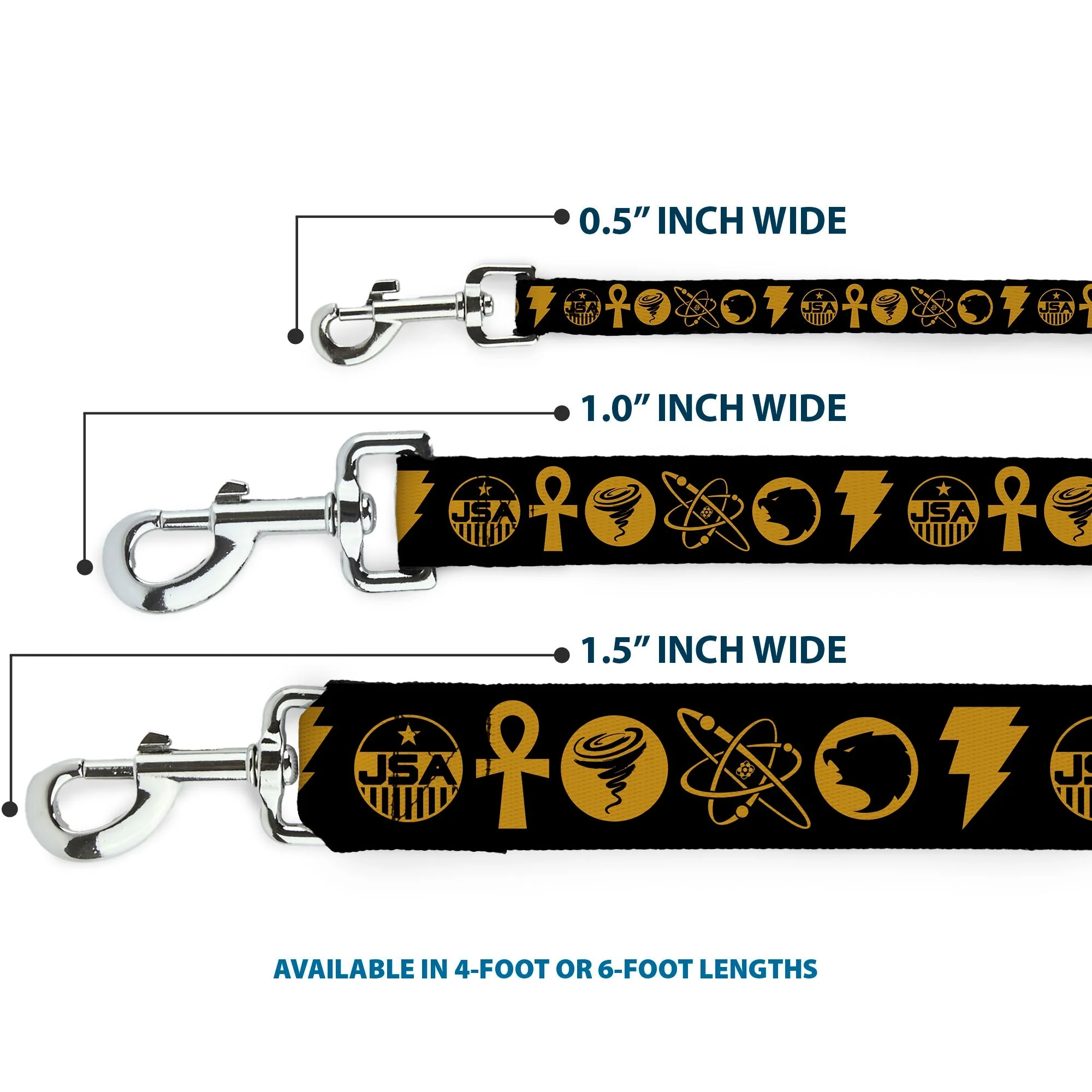 Dog Leash - Black Adam Justice Society Icons Black/Orange - Image 3