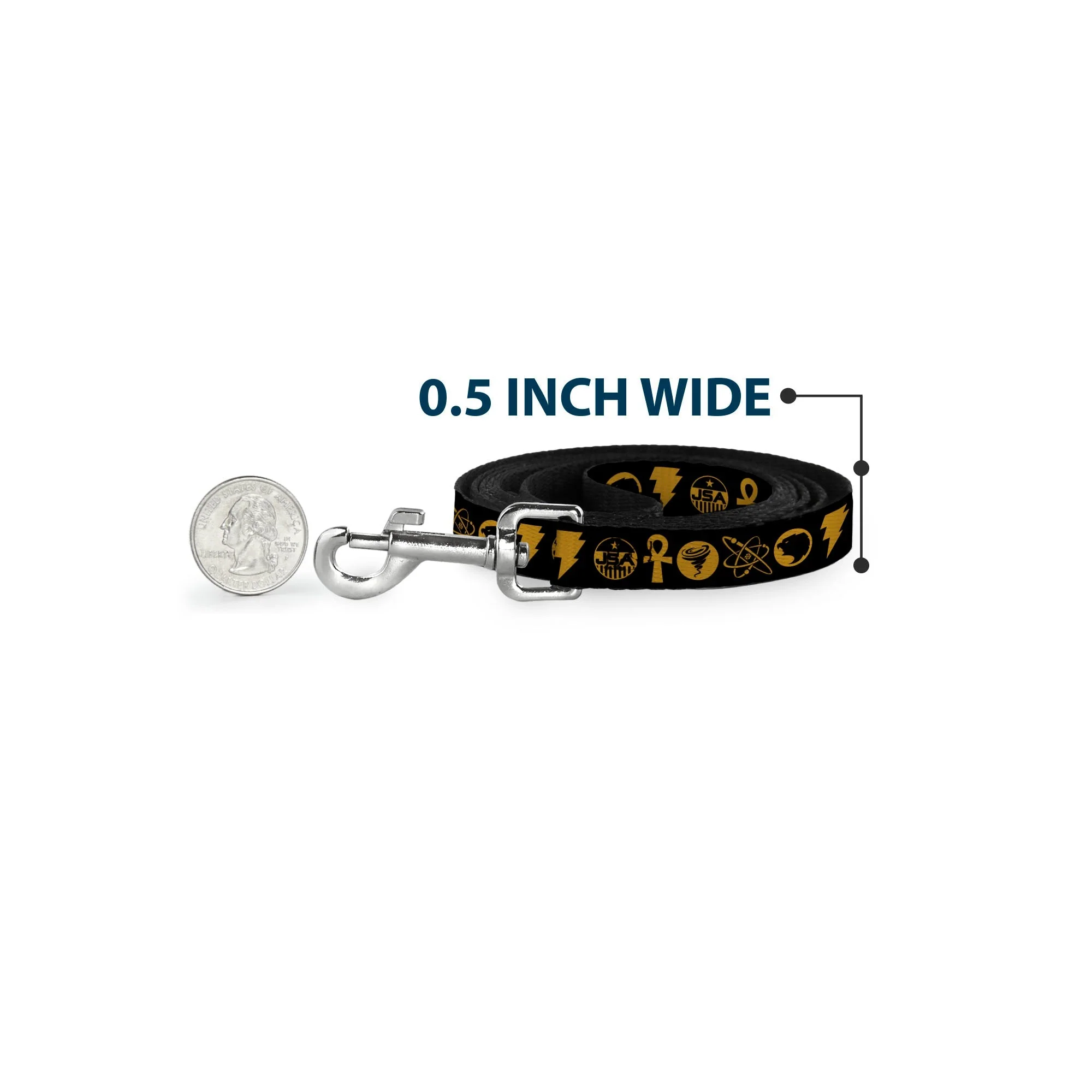 Dog Leash - Black Adam Justice Society Icons Black/Orange - Image 4