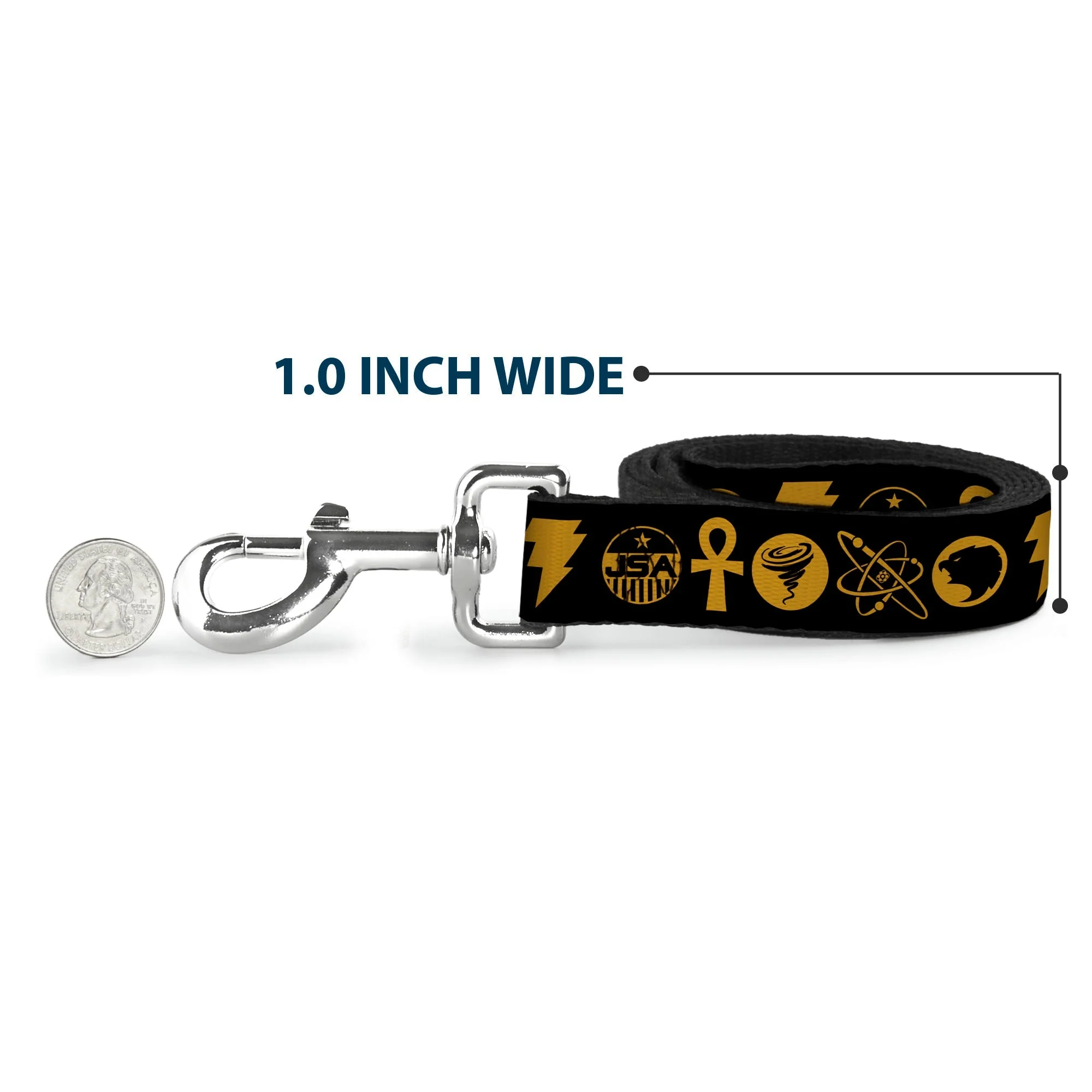 Dog Leash - Black Adam Justice Society Icons Black/Orange - Image 5