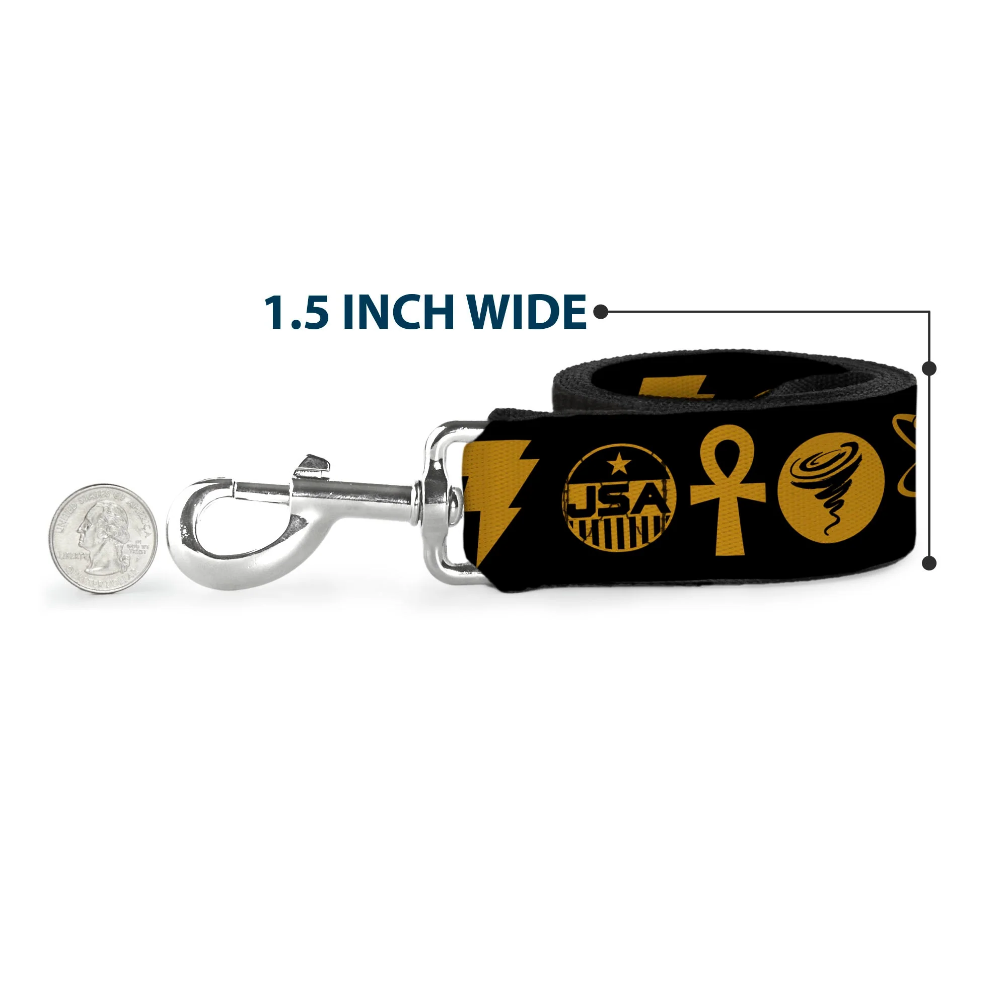 Dog Leash - Black Adam Justice Society Icons Black/Orange - Image 6
