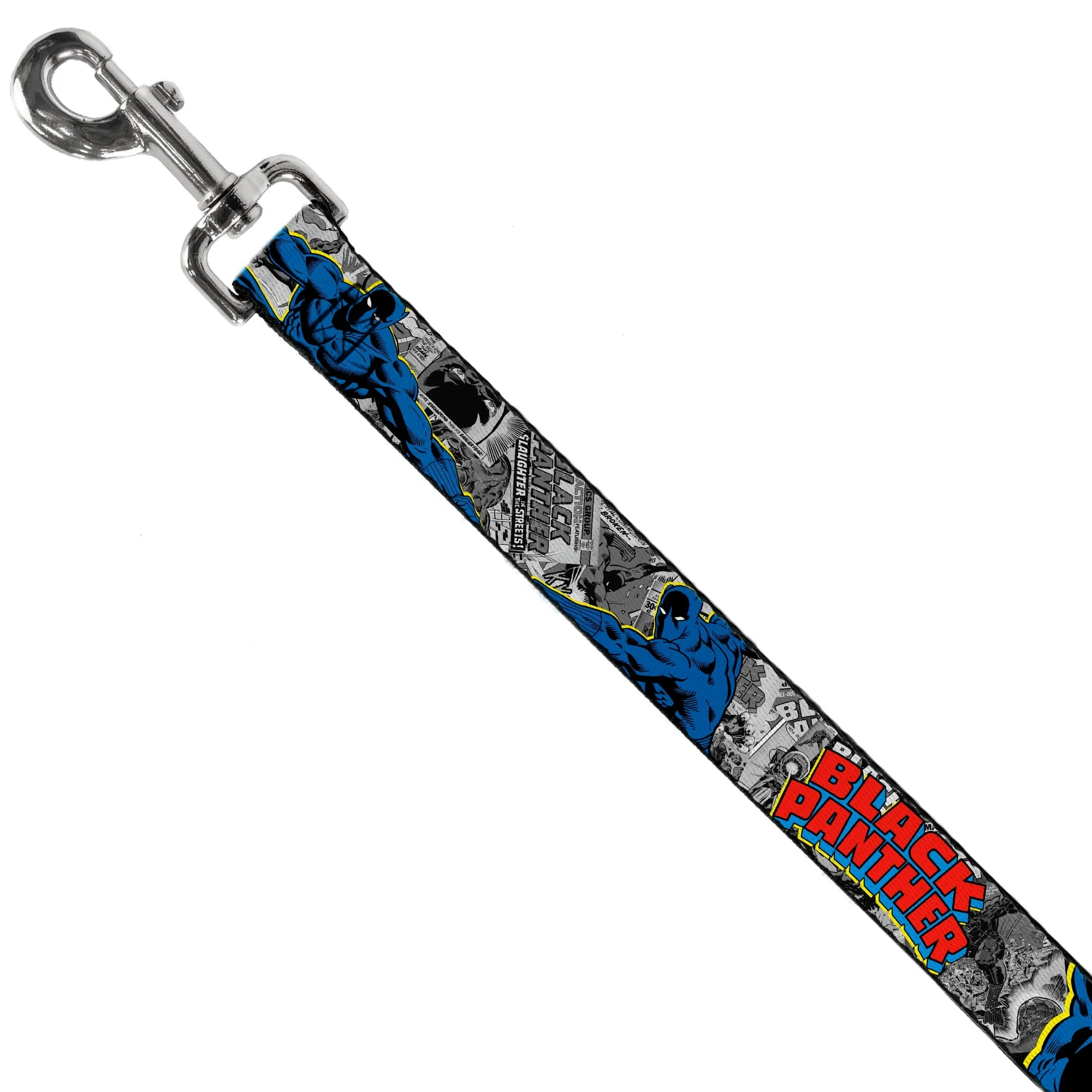 Dog Leash - BLACK PANTHER Action Poses/Stacked Comics Grays/Yellow/Blue/Red - Image 2