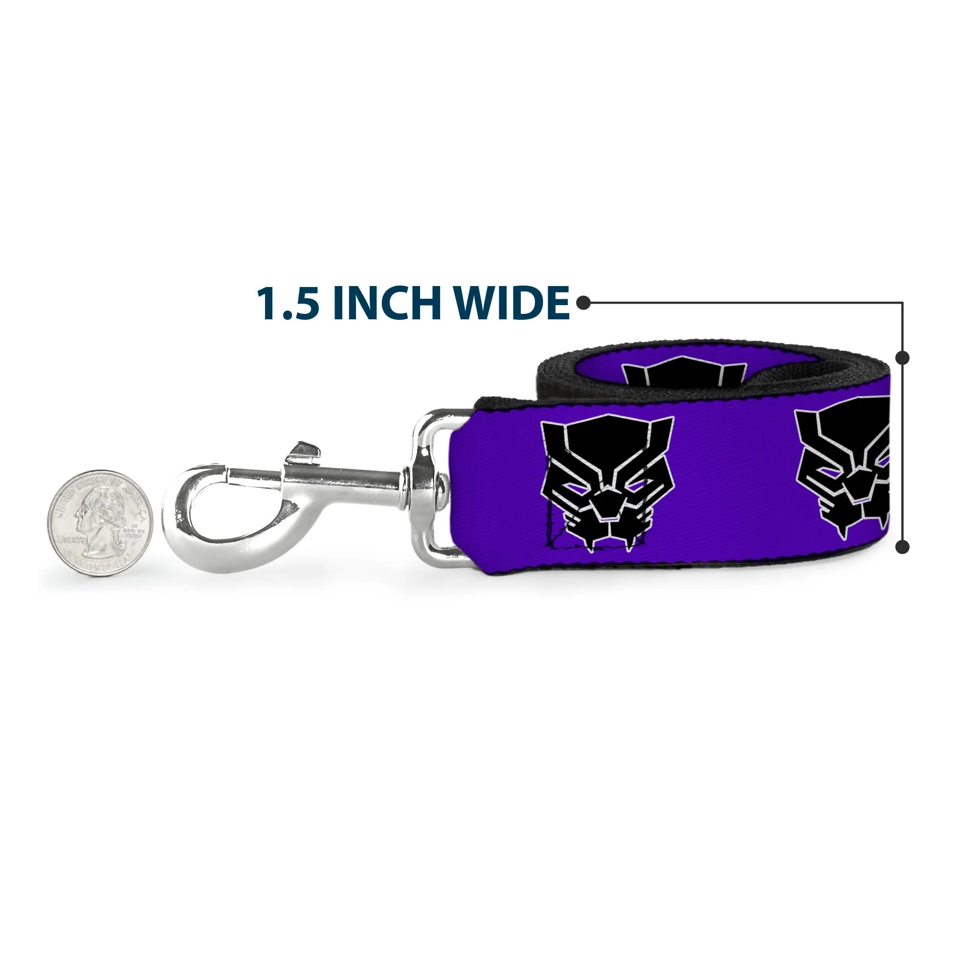 Dog Leash - Black Panther Avengers Icon Purple/White/Black - Image 6