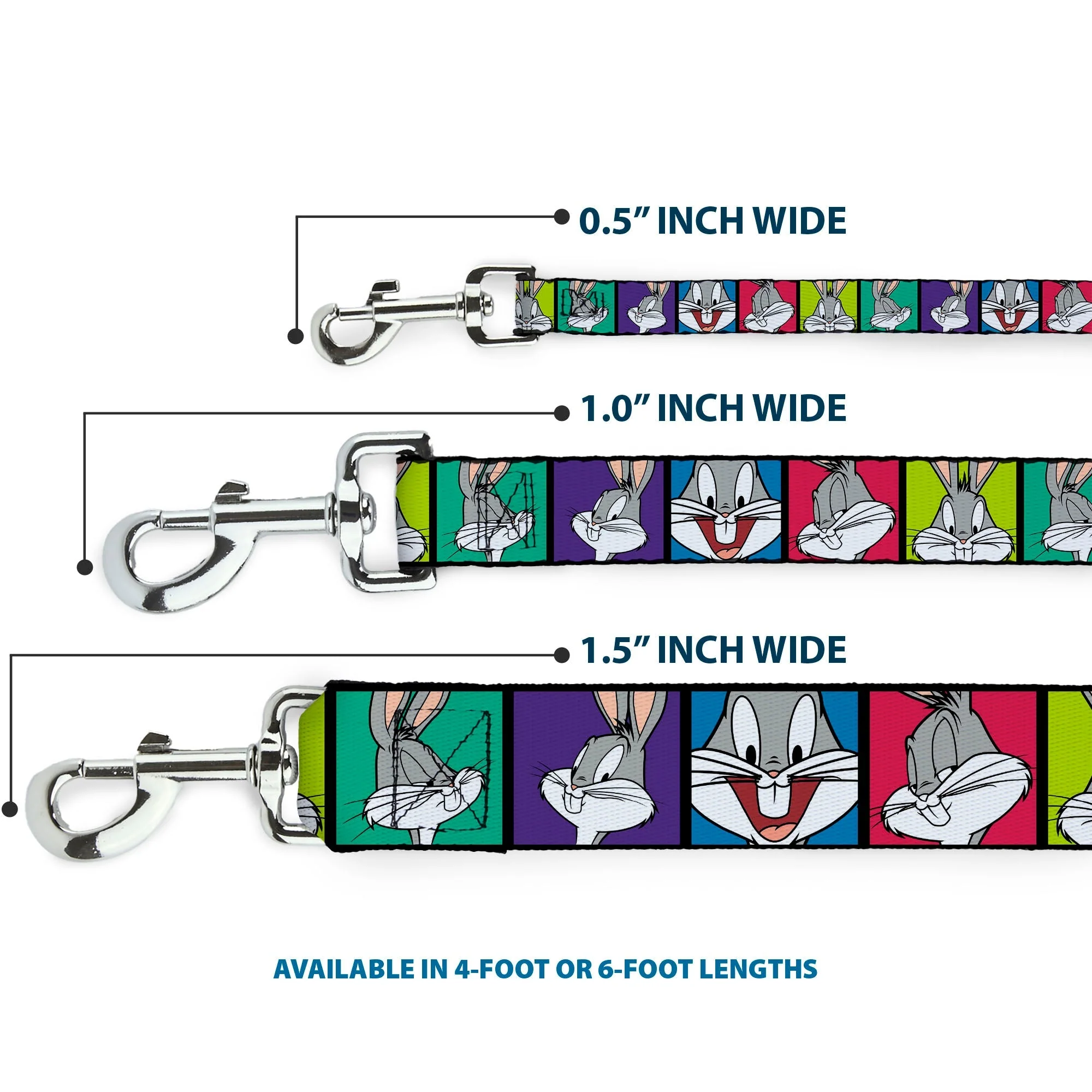 Dog Leash - Bugs Bunny Expression Blocks Multi Color - Image 3