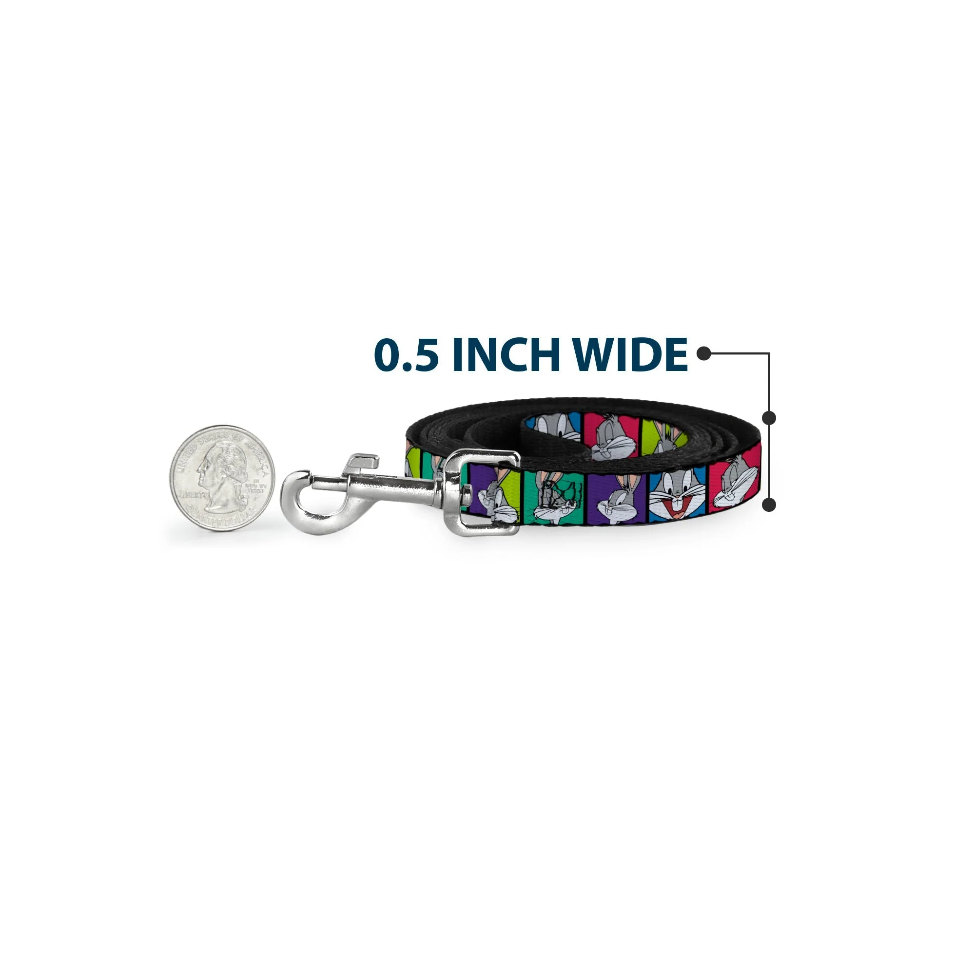 Dog Leash - Bugs Bunny Expression Blocks Multi Color - Image 4