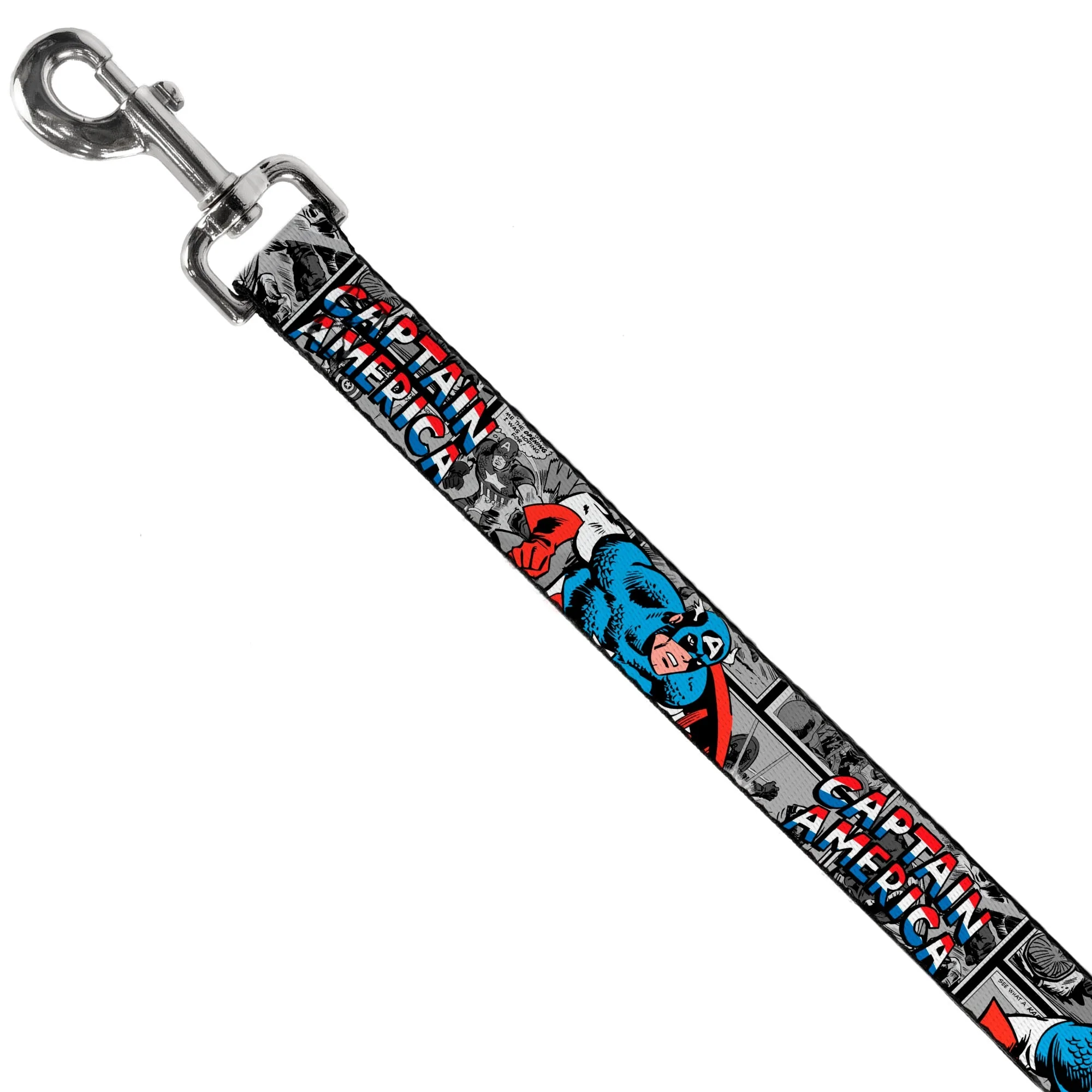 Dog Leash - CAPTAIN AMERICA 2-Poses/Comic Blocks Grays/Red/White/Blue - Image 2
