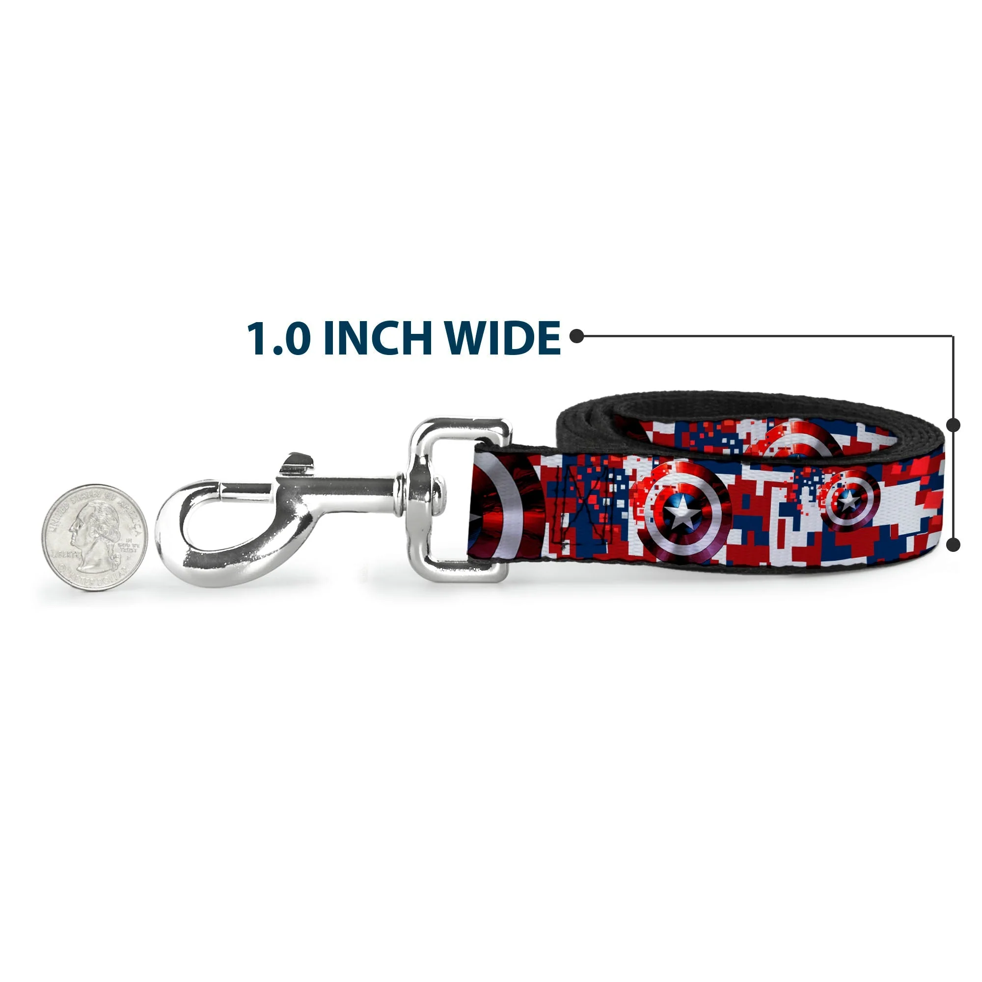 Dog Leash - Captain America Shield Digital Camo Blue/White/Red - Image 5