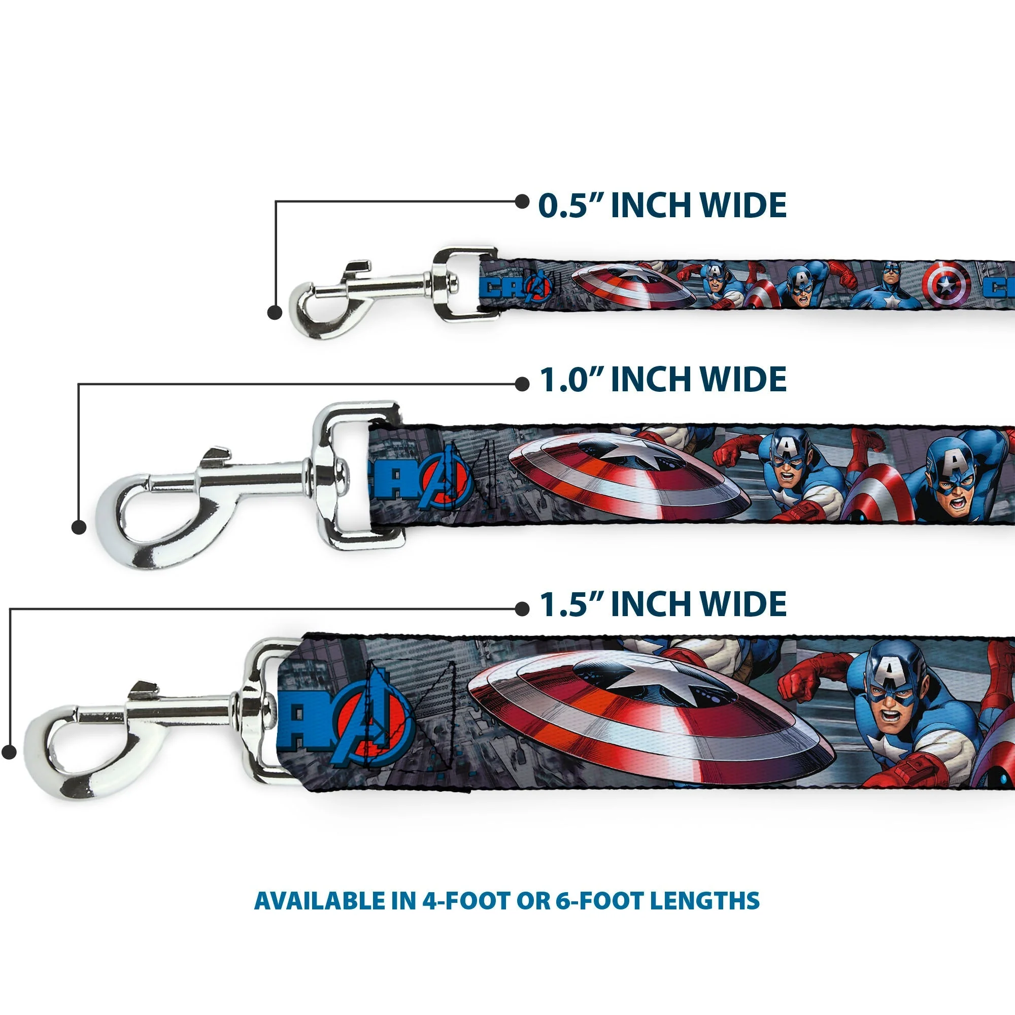 Dog Leash - CAPTAIN AMERICA w/Avengers Logo Cityscape - Image 3