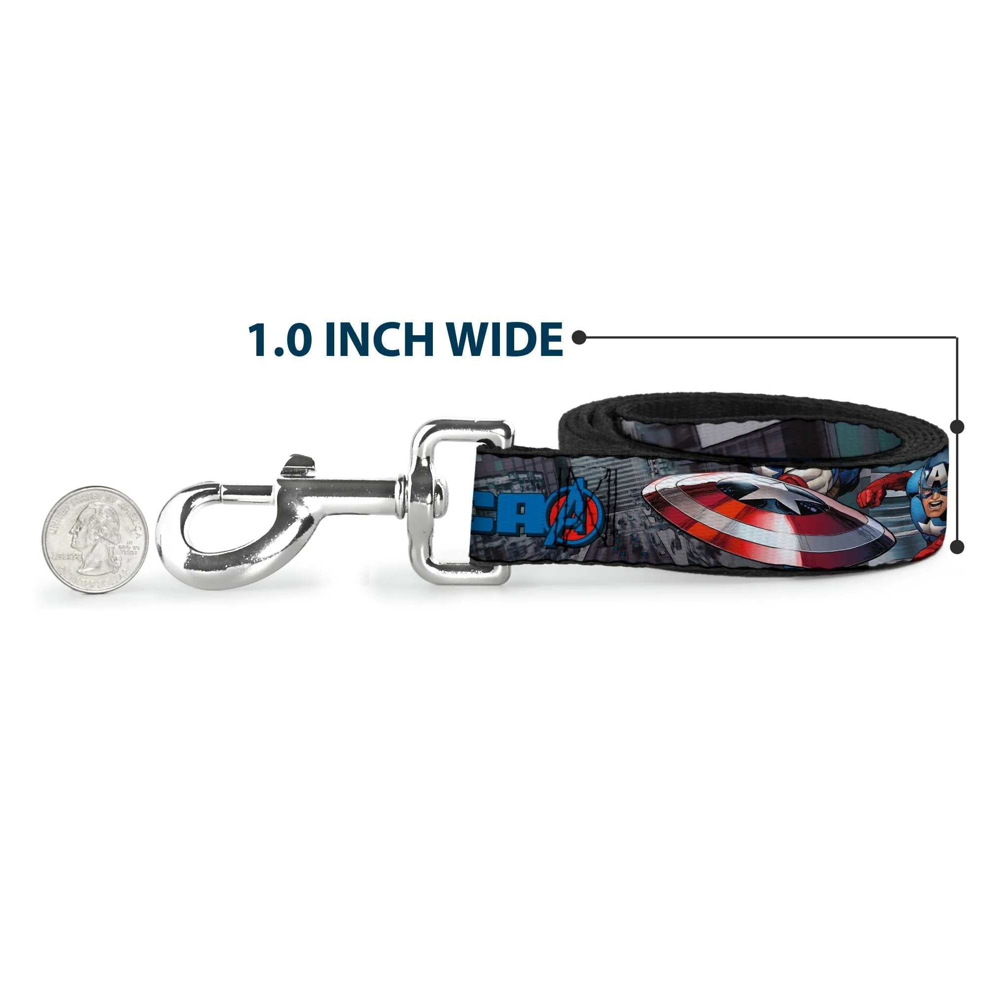 Dog Leash - CAPTAIN AMERICA w/Avengers Logo Cityscape - Image 5