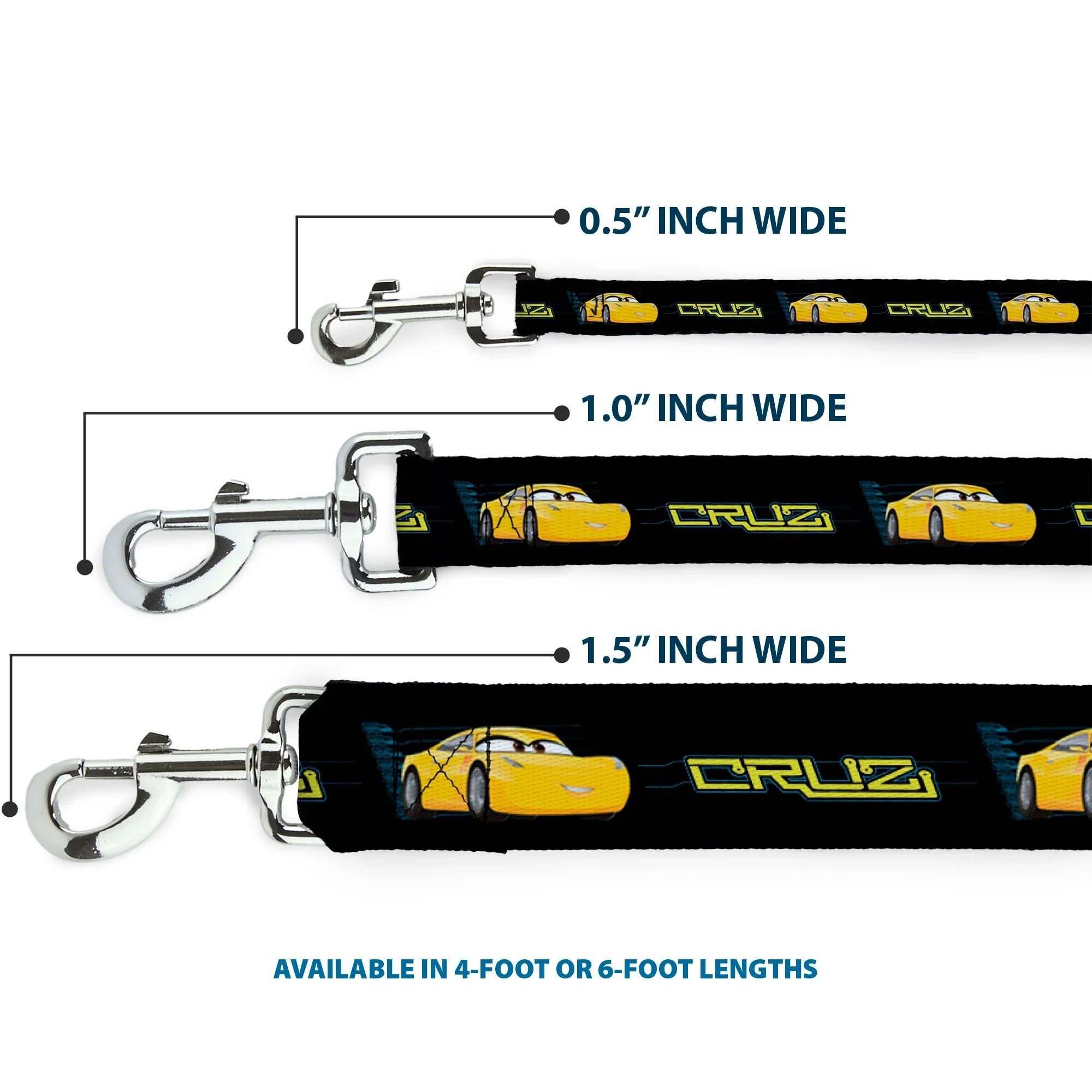 Dog Leash - Cars 3 CRUZ Car Profile Black/Blue/Yellow - Image 3