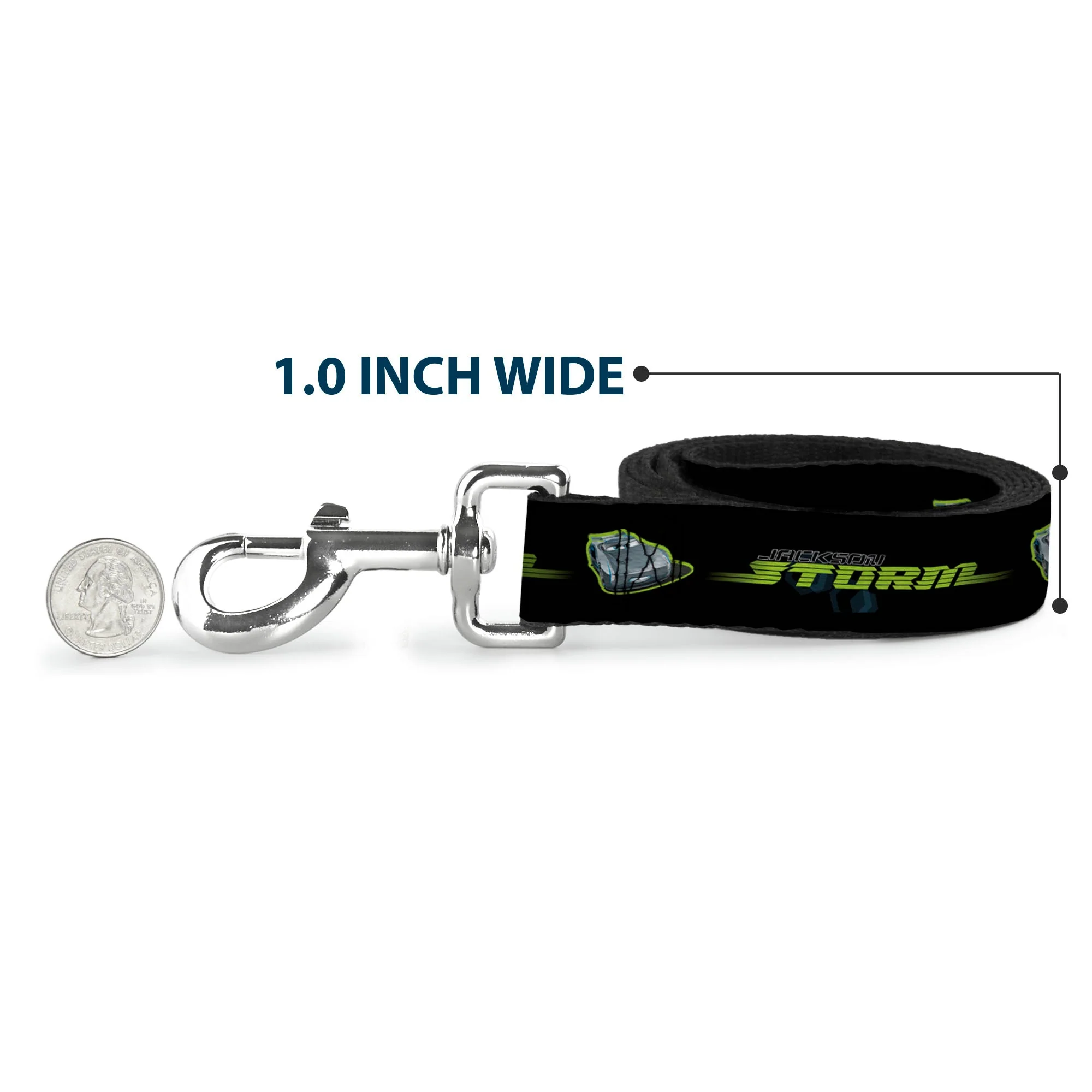 Dog Leash - Cars 3 JACKSON STORM Pose/STRIPE Black/Greens - Image 5