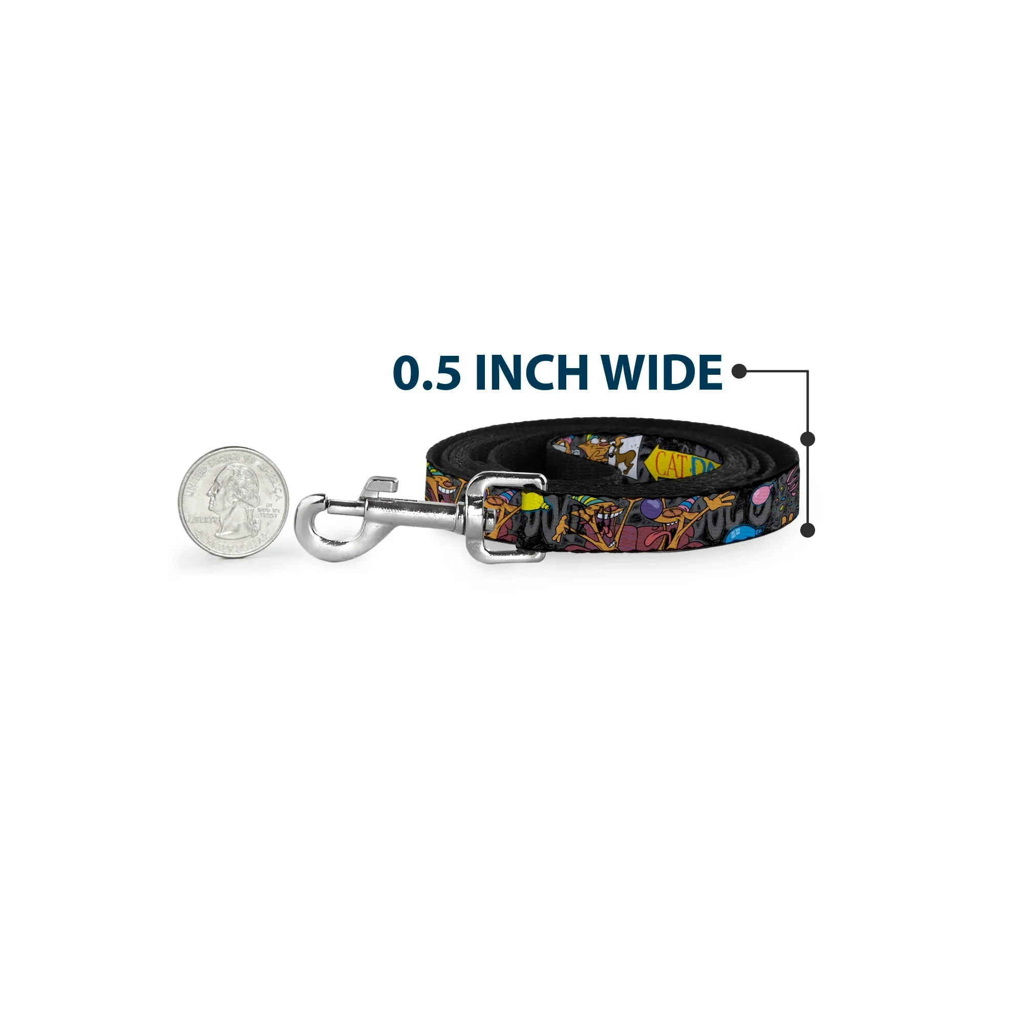 Dog Leash - CatDog Party/Balloons/CATDOG Logo Gray/Black/Multi Color - Image 4