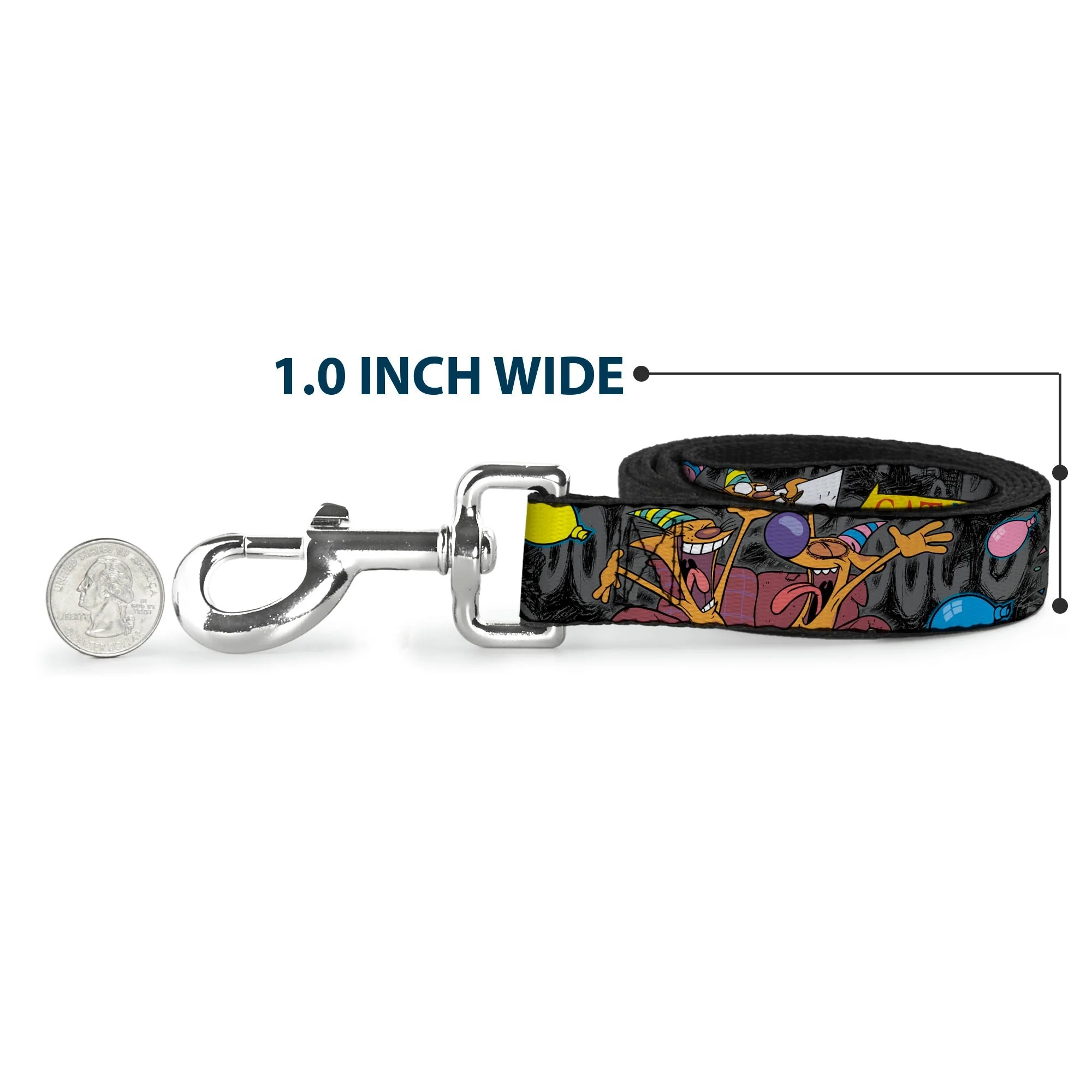Dog Leash - CatDog Party/Balloons/CATDOG Logo Gray/Black/Multi Color - Image 5