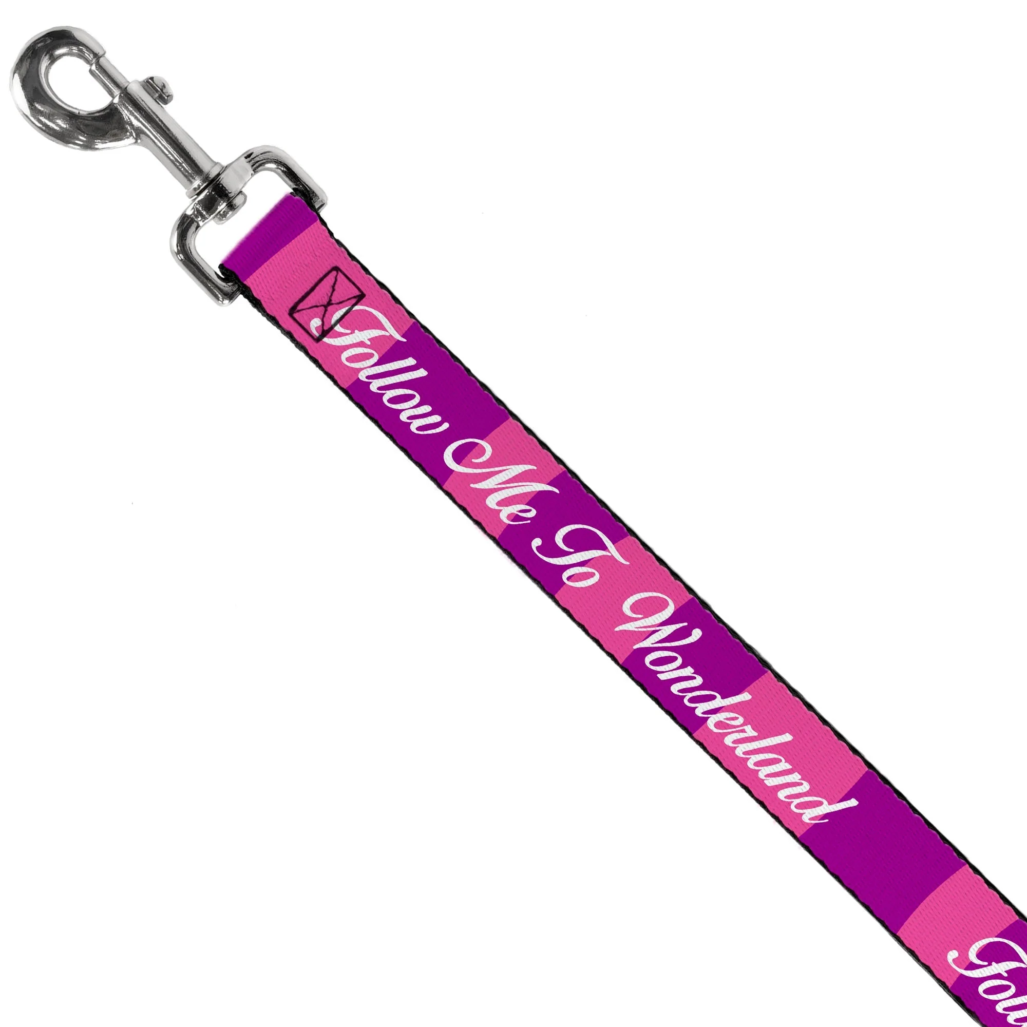 Dog Leash - Cheshire Cat Stripe/FOLLOW ME TO WONDERLAND Pink/Purple/White - Image 2