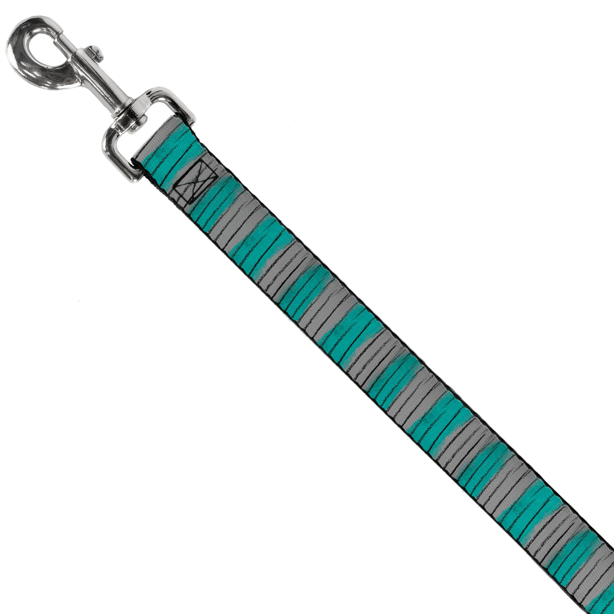 Dog Leash - Cheshire Cat Stripes Gray/Teal/Black - Image 2