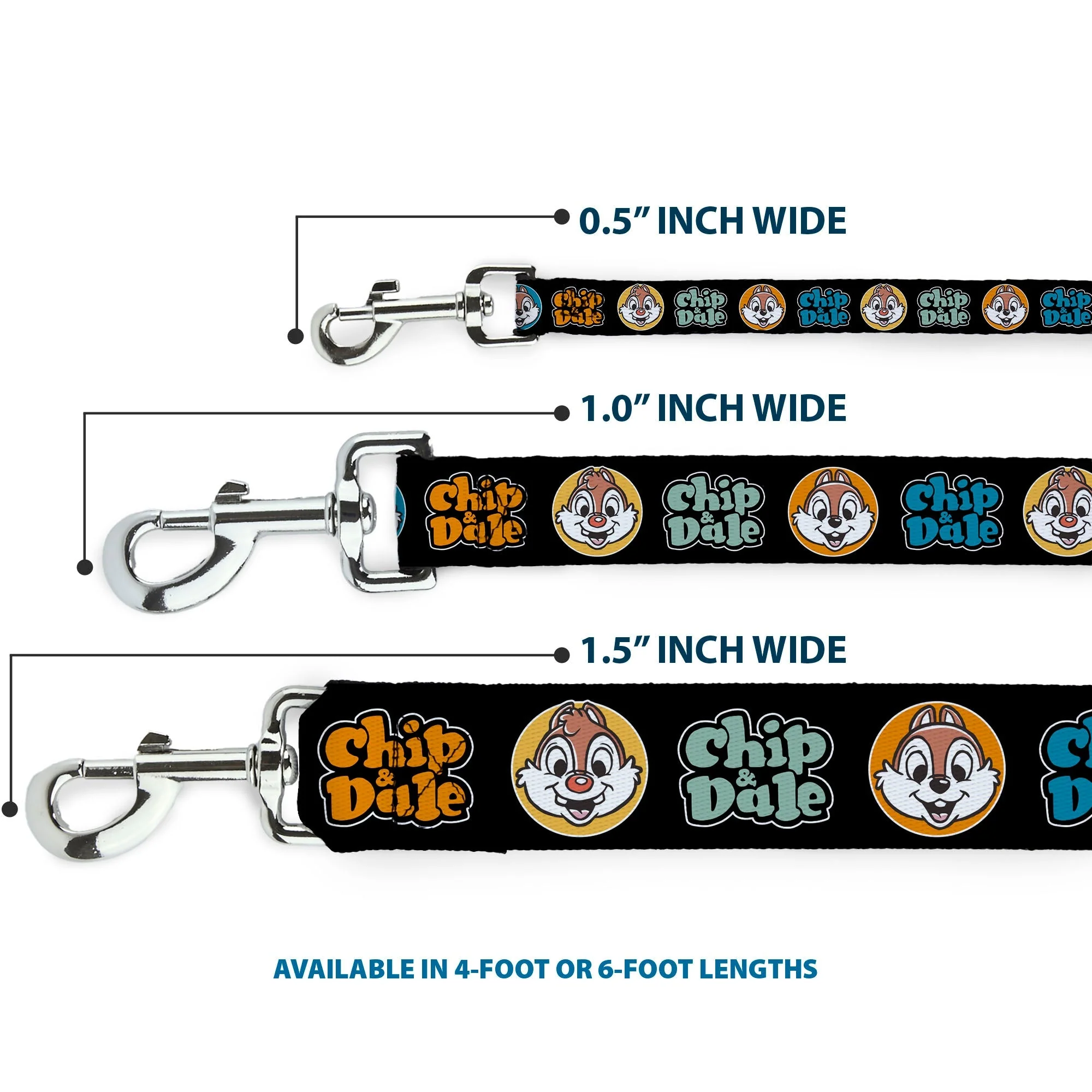 Dog Leash - CHIP & DALE Expression Bubbles Black/Multi Color - Image 3