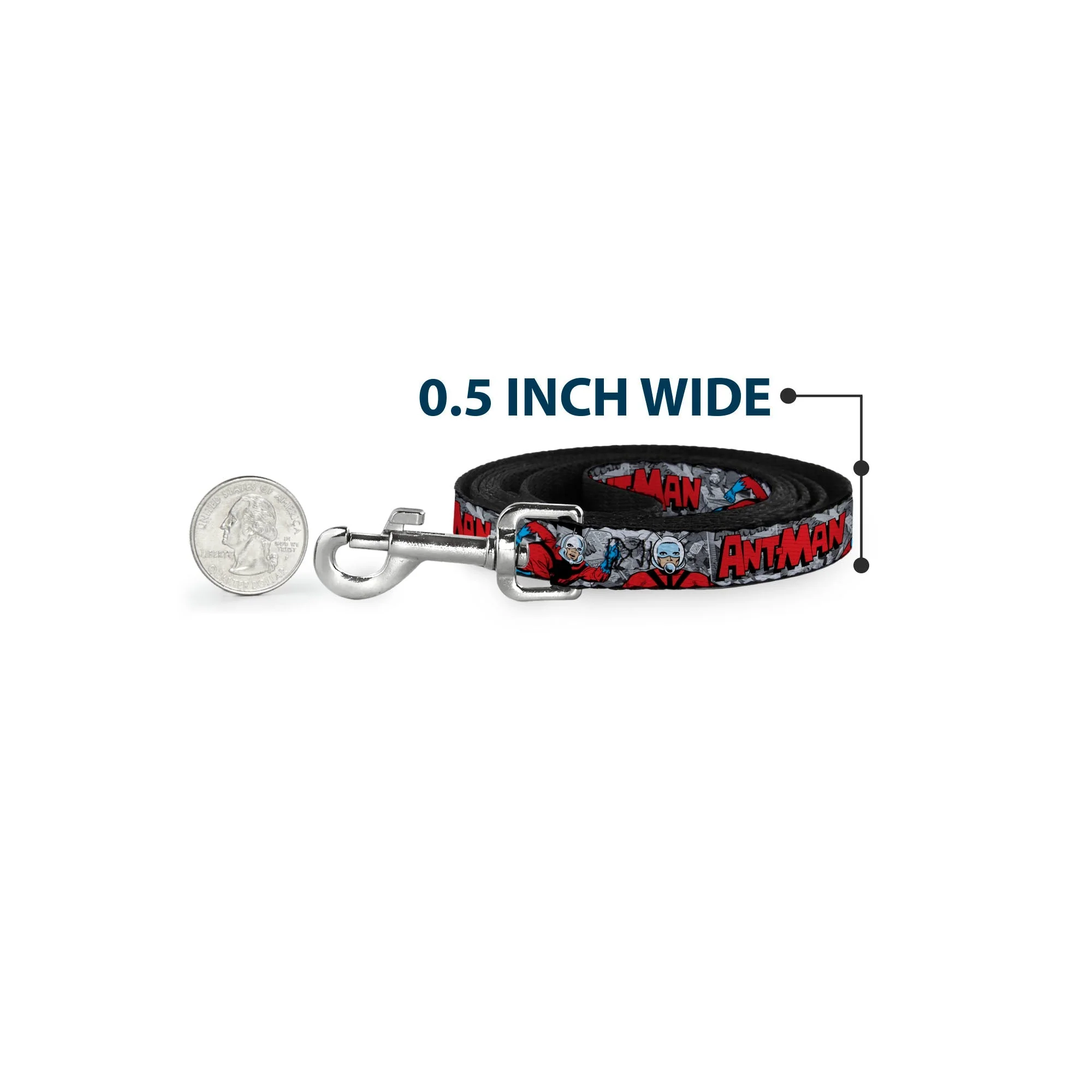 Dog Leash - Classic ANT-MAN 3-Poses/Comic Stacked Grays/Black/Red - Image 4