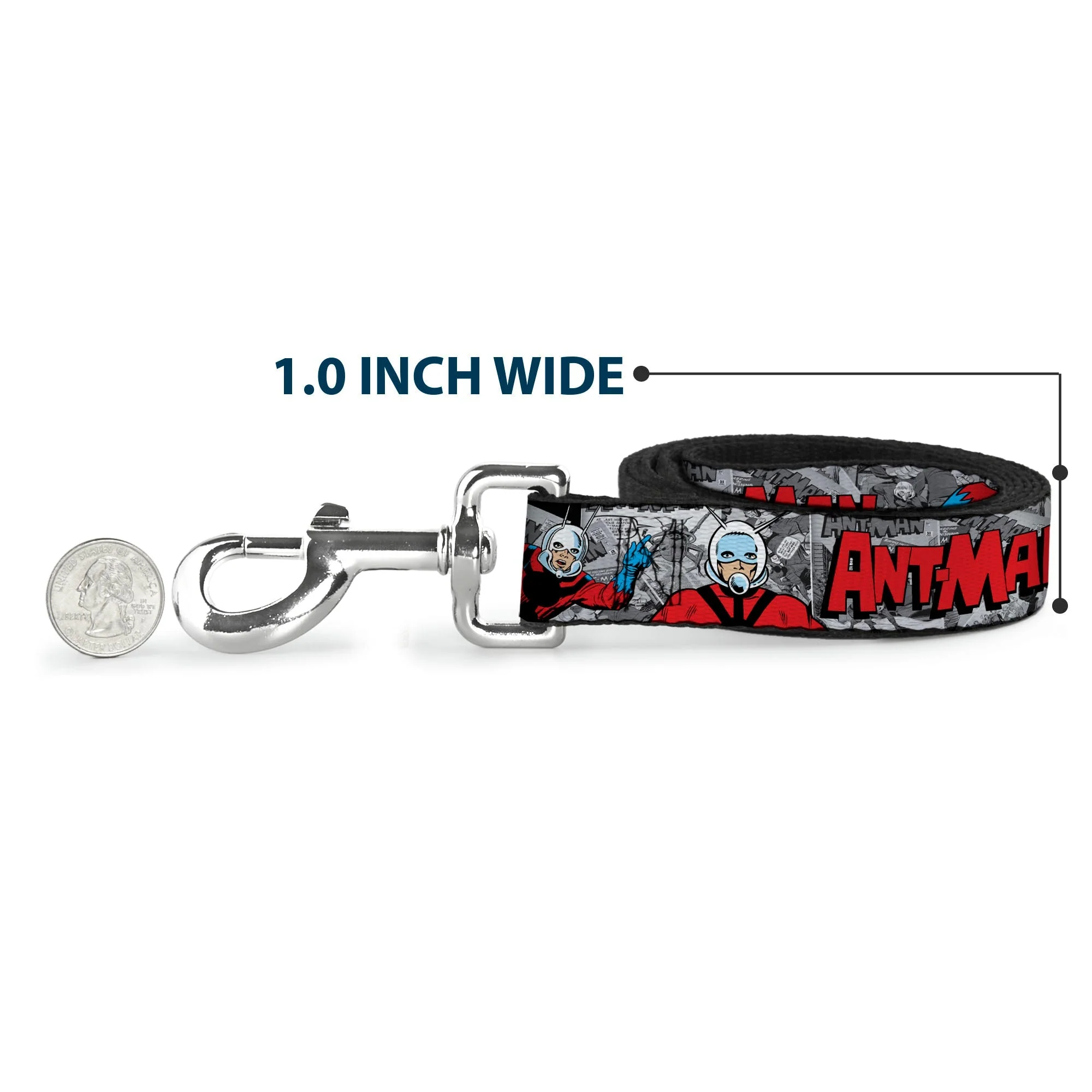 Dog Leash - Classic ANT-MAN 3-Poses/Comic Stacked Grays/Black/Red - Image 5