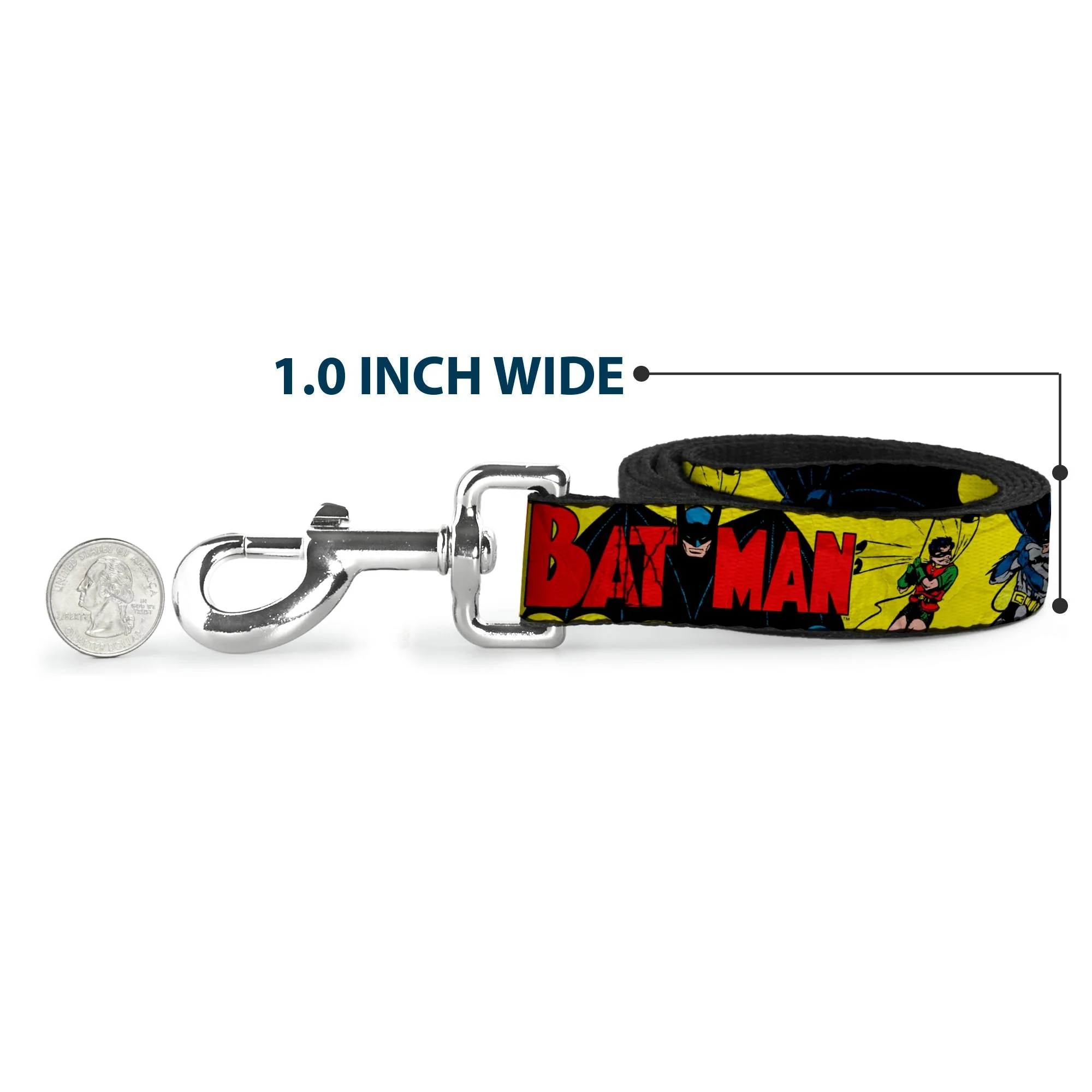 Dog Leash - Classic BATMAN Issue #1 Robin & Batman Cover Pose Yellow/Red - Image 5