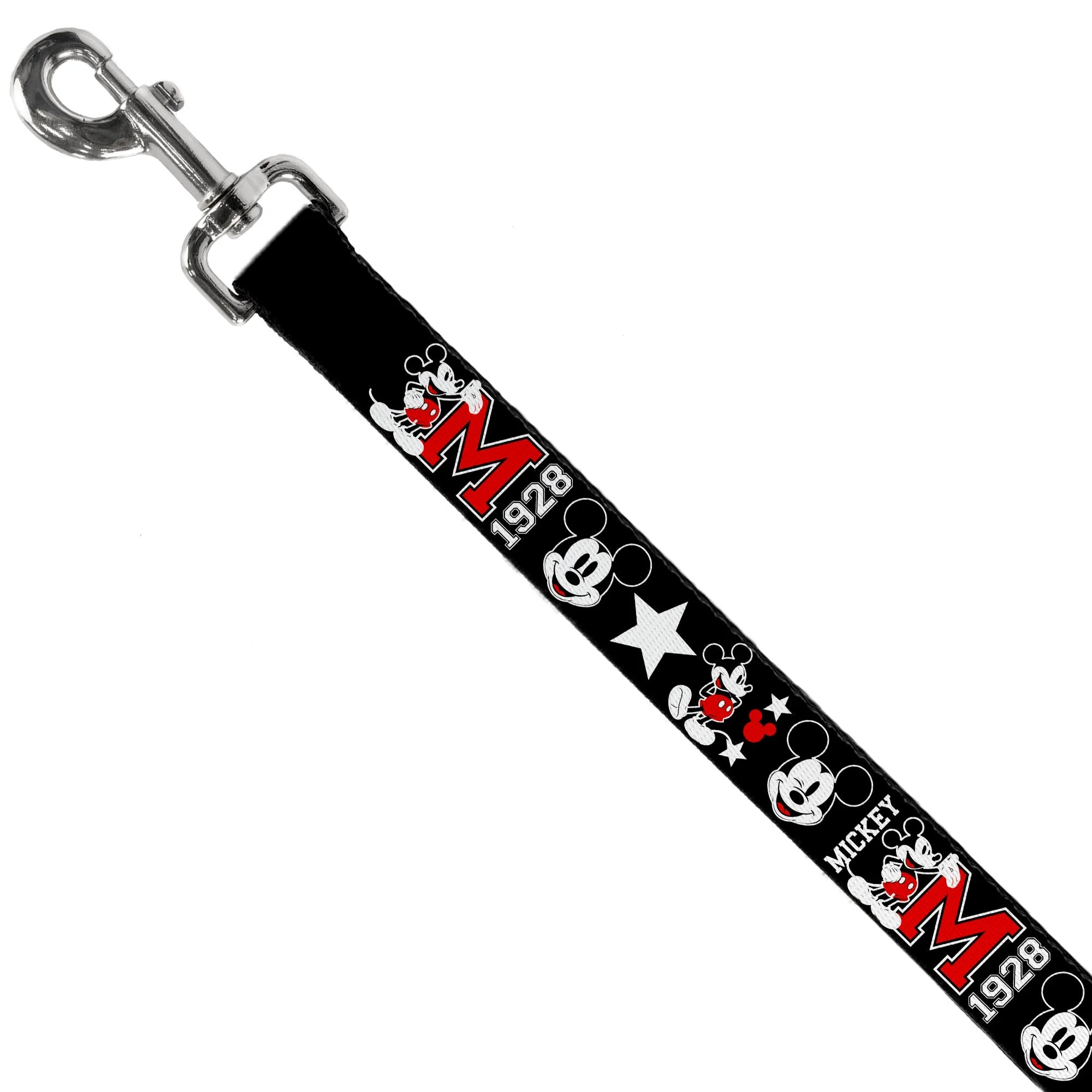 Dog Leash - Classic Mickey Mouse 1928 Collage Black/White/Red - Image 2