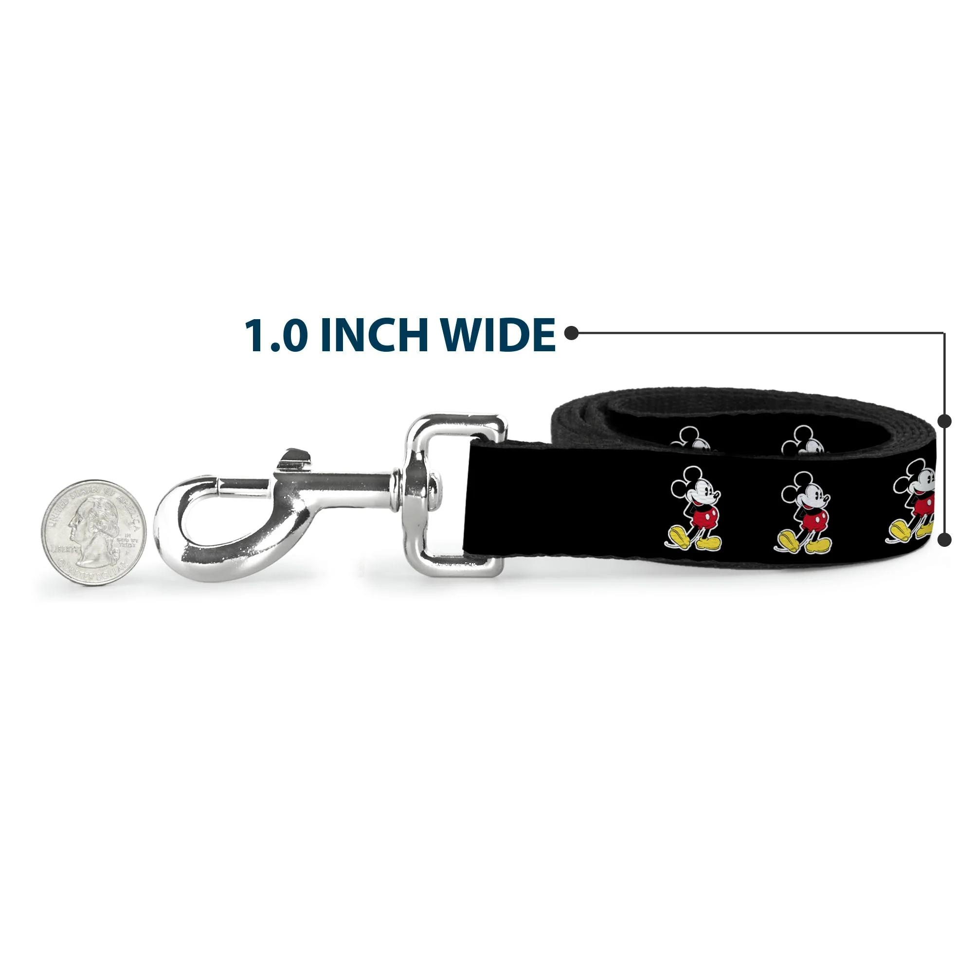 Dog Leash - Classic Mickey Mouse Pose Black - Image 5