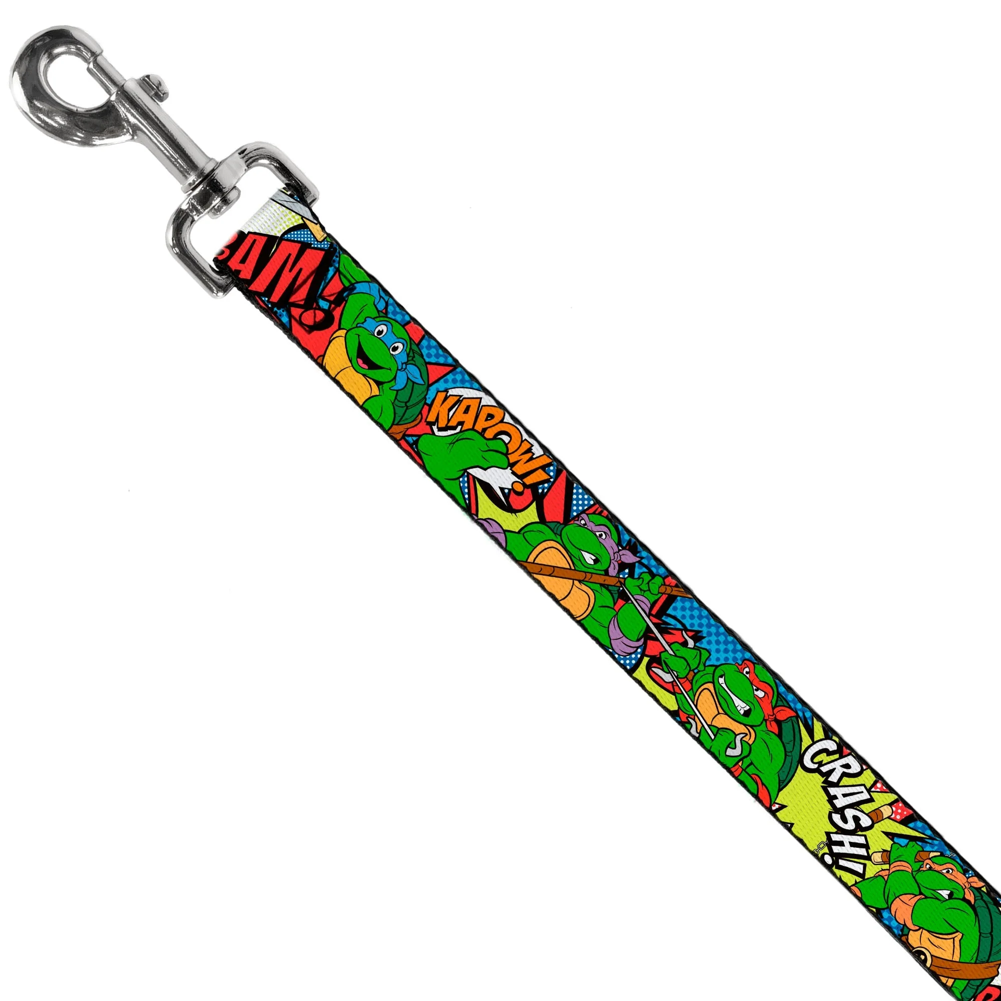 Dog Leash - Classic Teenage Mutant Ninja Turtles Action Poses/Action Bubbles Dots Blues - Image 2
