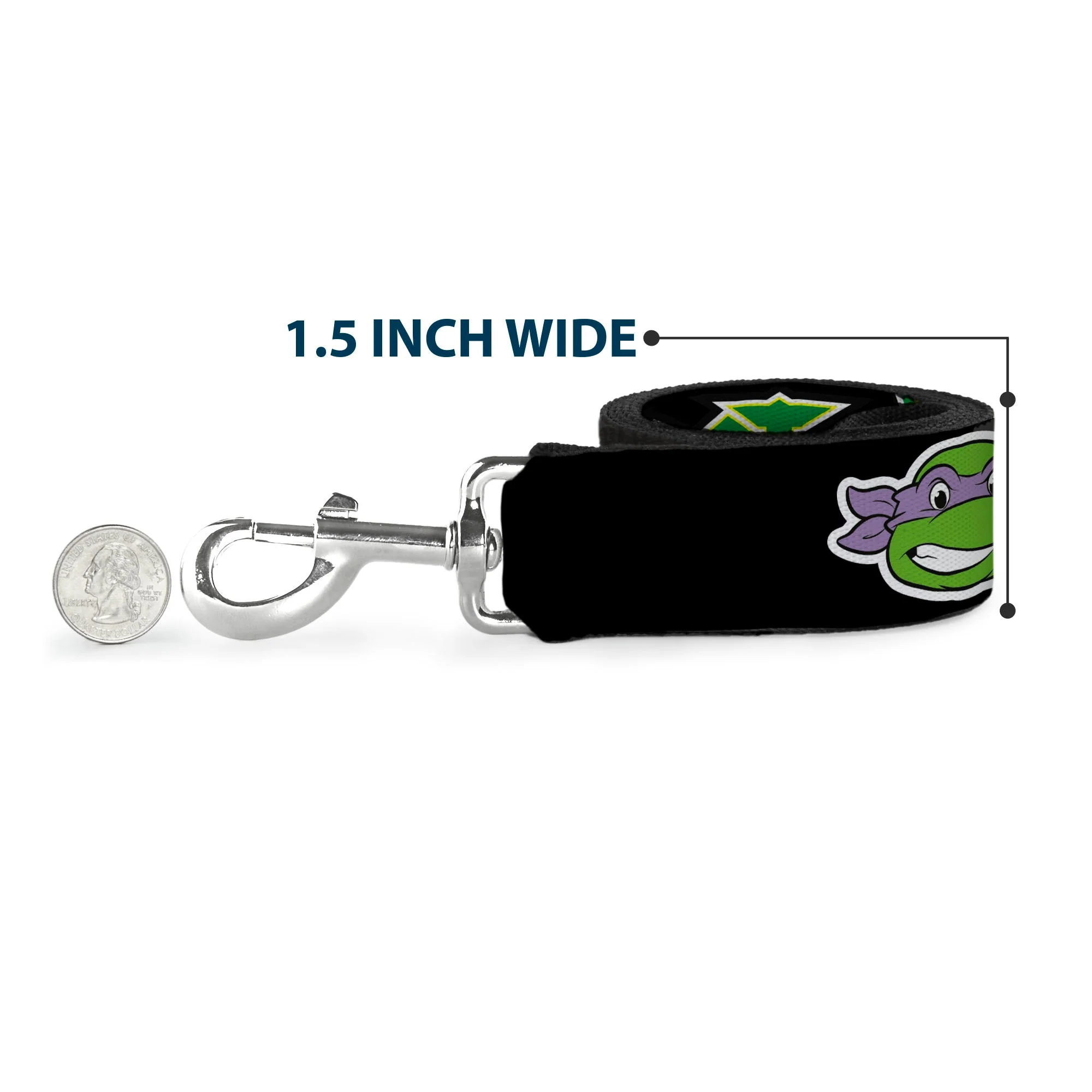 Dog Leash - Classic Teenage Mutant Ninja Turtles Group Faces/TMNT/Ninja Star Black/Green - Image 6