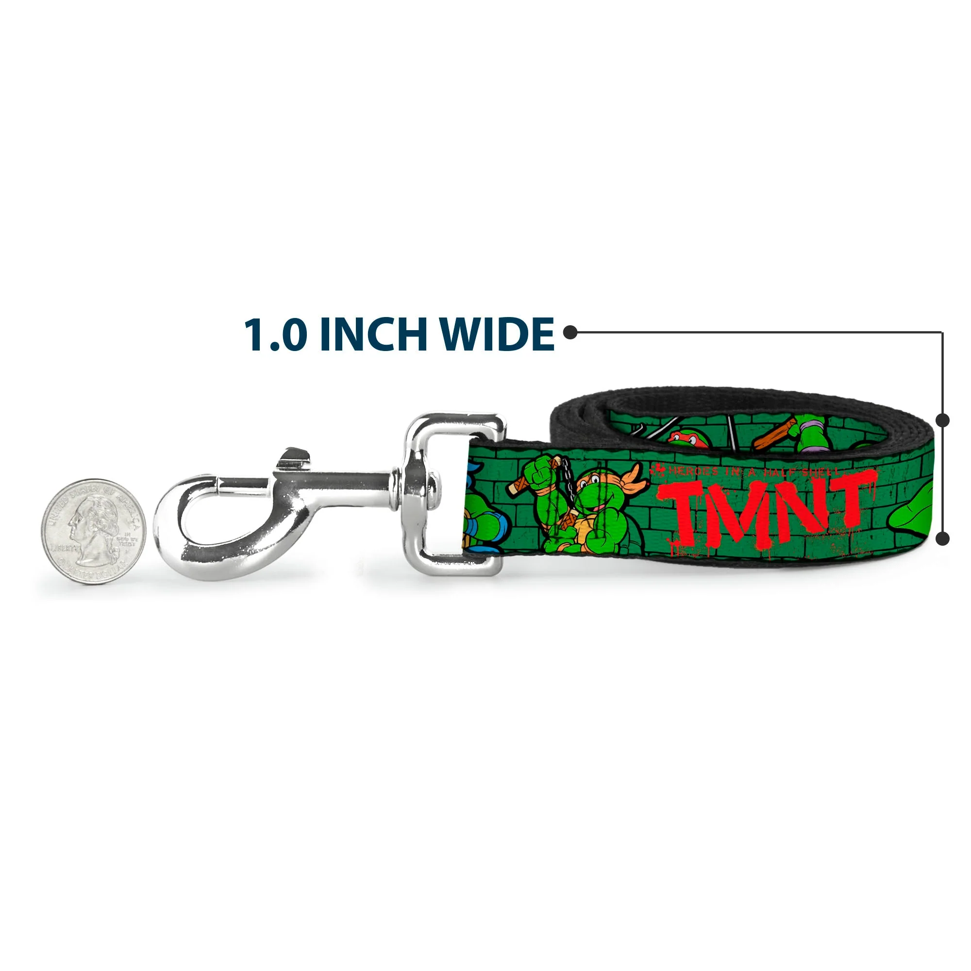 Dog Leash - Classic Teenage Mutant Ninja Turtles Group Pose2/TMNT Green Brick Wall - Image 5