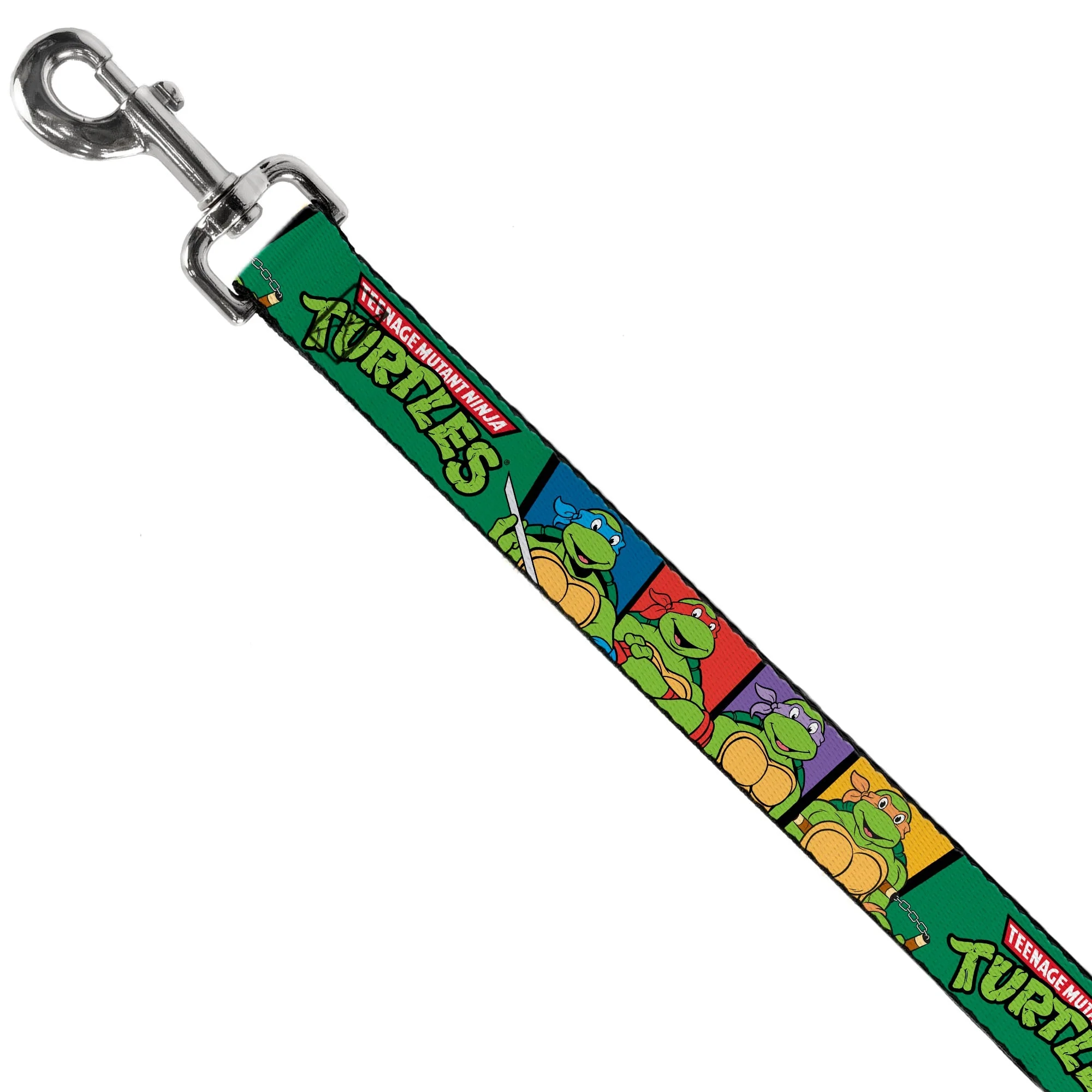Dog Leash - Classic TEENAGE MUTANT NINJA TURTLES Group Pose3/TMNT Logo Green/Multi Color - Image 2