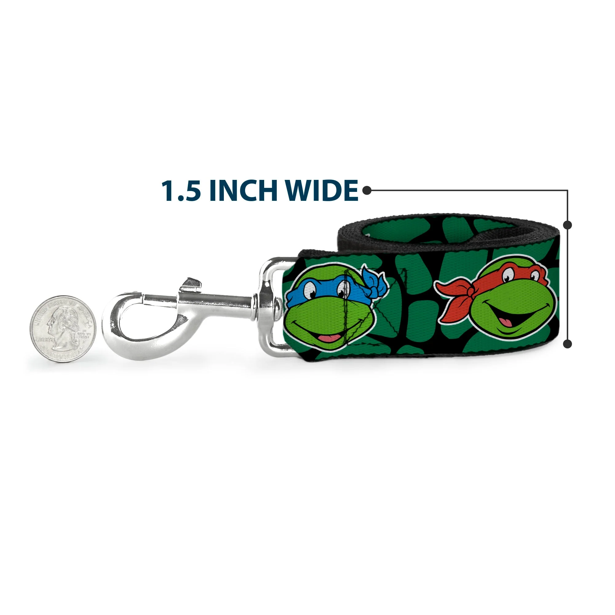 Dog Leash - Classic TEENAGE MUTANT NINJA TURTLES Turtle Faces Black/Green Turtle Shell - Image 6