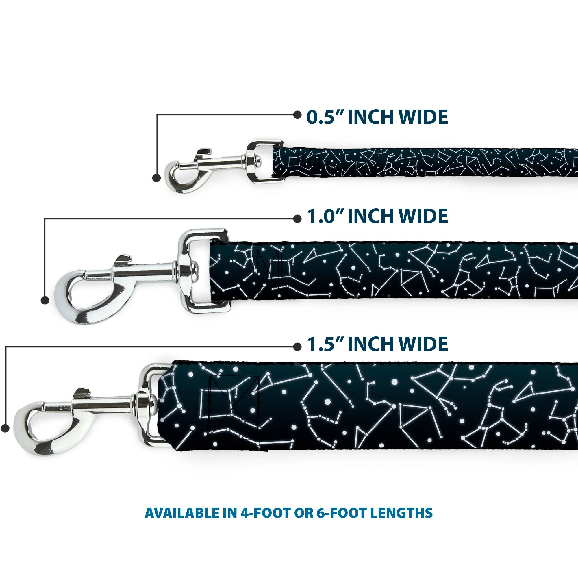 Dog Leash - Constellations Scattered Midnight Blue/White - Image 3