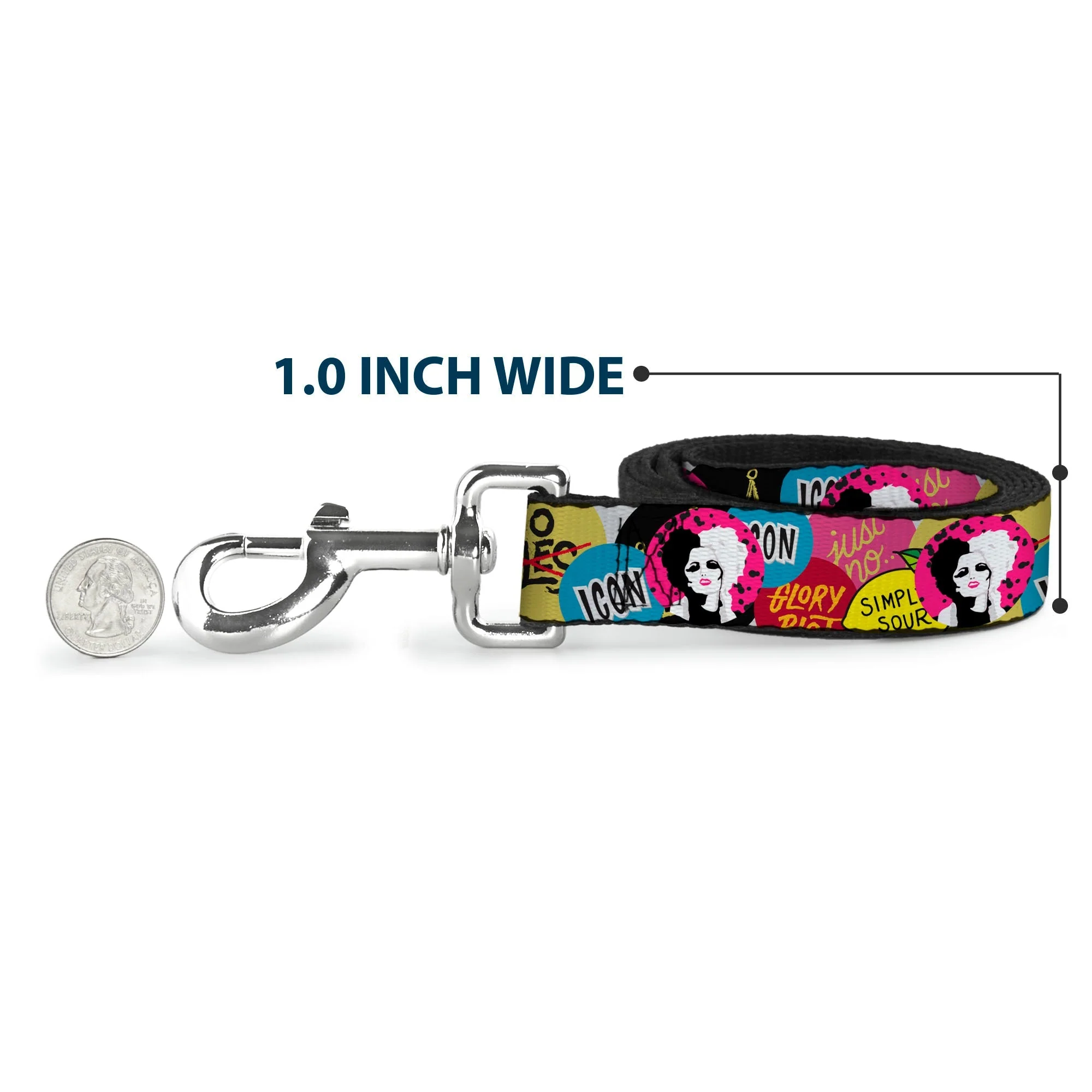 Dog Leash - Cruella de Vil Cruell World and Round Badge Icons Collage - Image 5