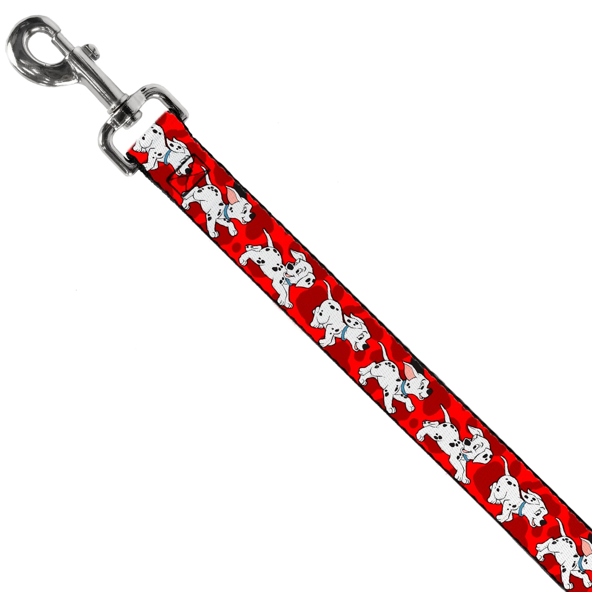 Dog Leash - Dalmatians Running/Paws Reds/White/Black - Image 2