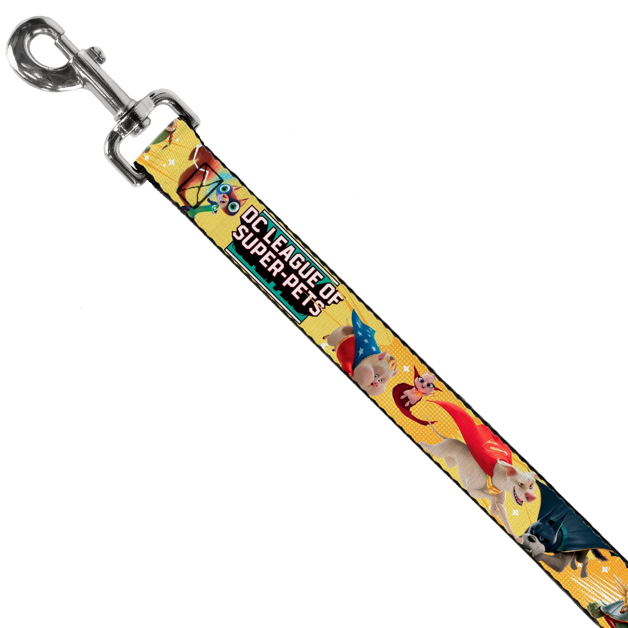 Dog Leash - DC LEAGUE OF SUPER-PETS 6-Superhero Pet Poses Collage Yellows - Image 2