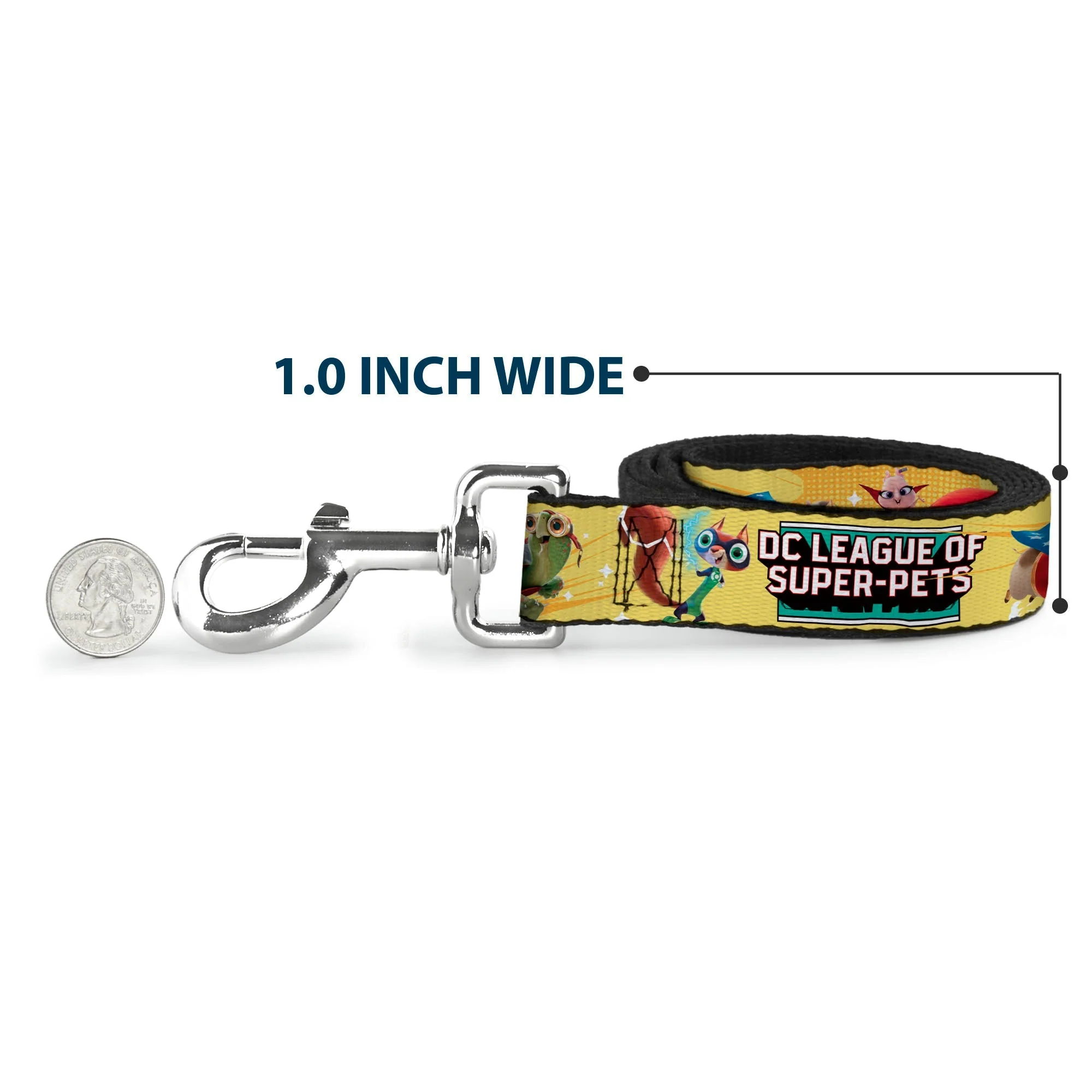Dog Leash - DC LEAGUE OF SUPER-PETS 6-Superhero Pet Poses Collage Yellows - Image 5