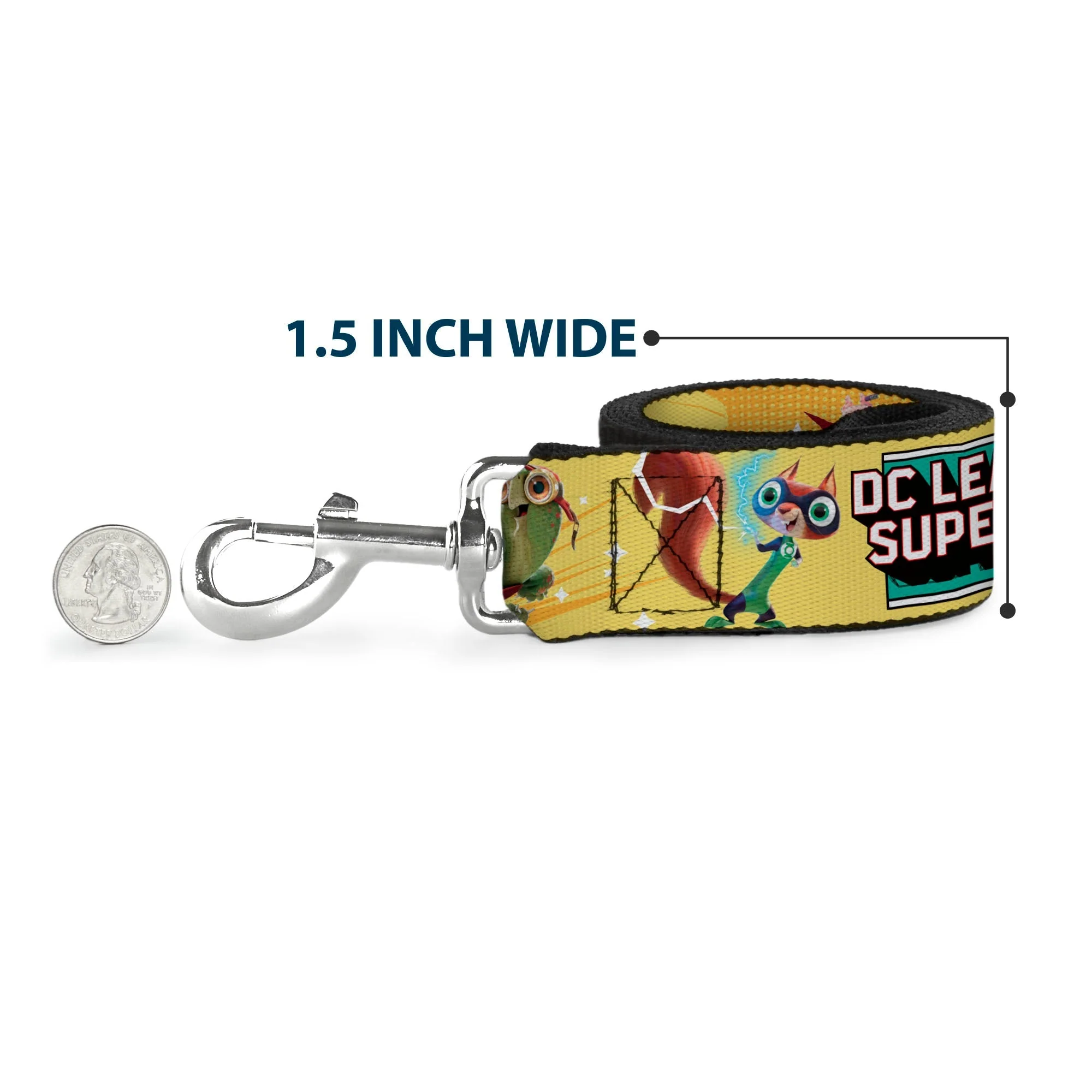 Dog Leash - DC LEAGUE OF SUPER-PETS 6-Superhero Pet Poses Collage Yellows - Image 6