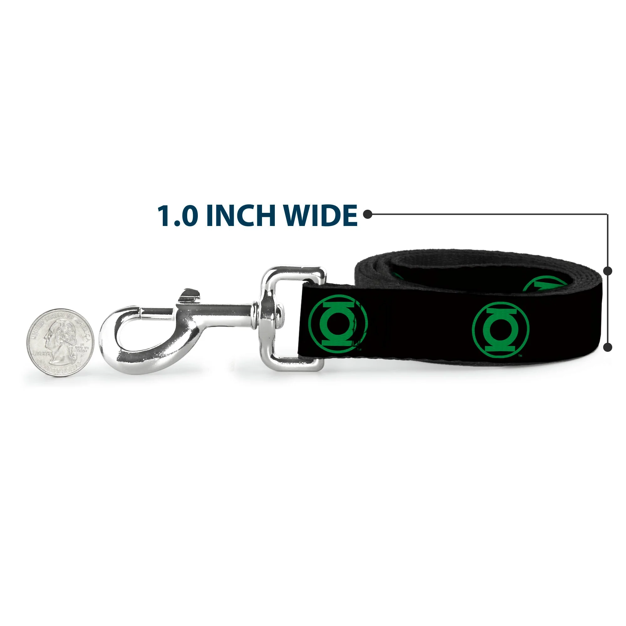Dog Leash - DC League of Super-Pets Green Lantern Logo Black/Green - Image 5