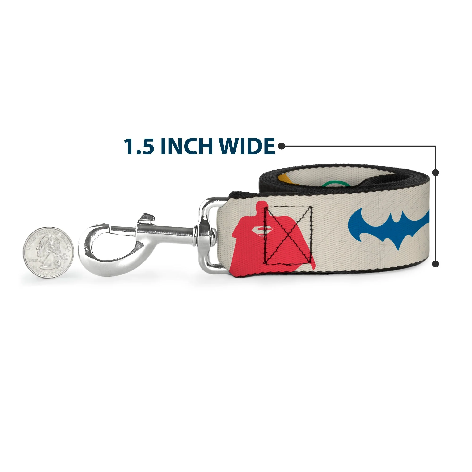 Dog Leash - DC League of Super-Pets Superhero with Pets and Logos Silhouette White/Multi Color - Image 6